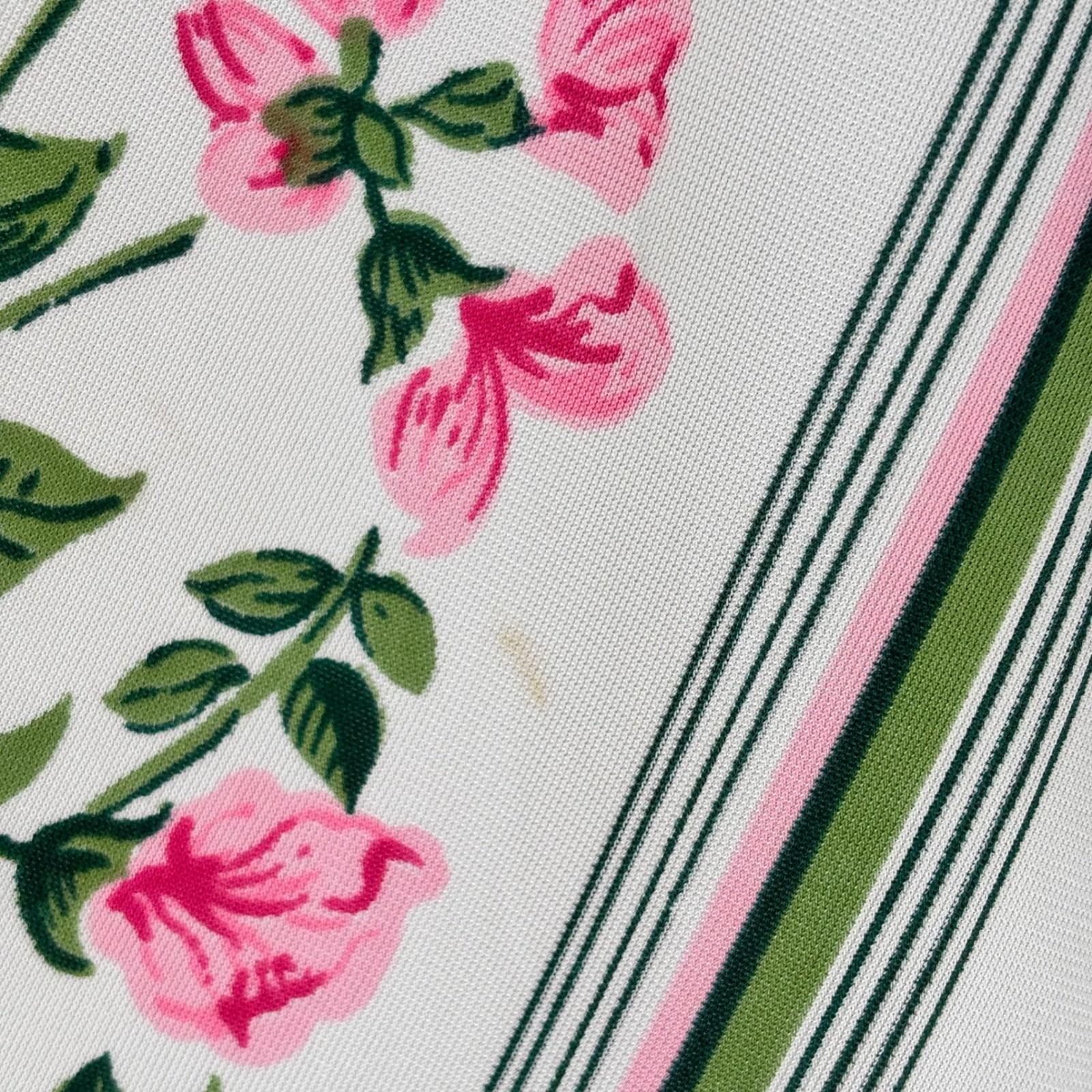 Vintage Julie Miller California 70s Floral Chevron Maxi Dress Pink Green Sz 12