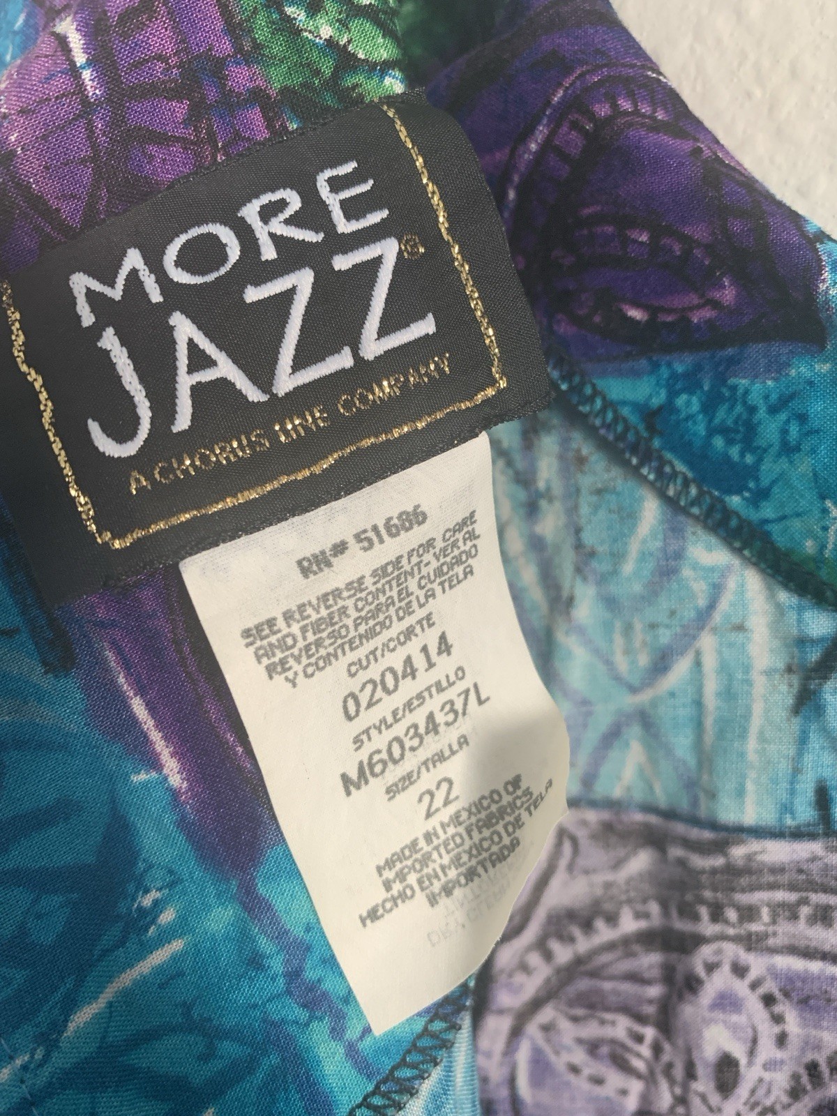 22 Vintage More Jazz Blue Hawaiian Tropical Sarong Dress 80s Retro Plus Floral