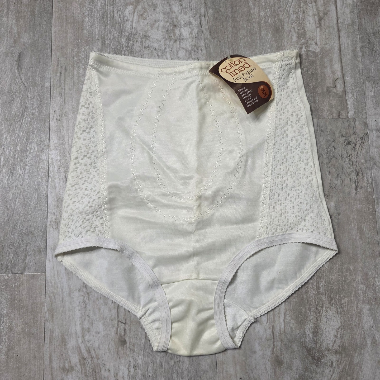 Vintage Cotton Lined Full Figure High Waist Brief Size 34 2x NWT!