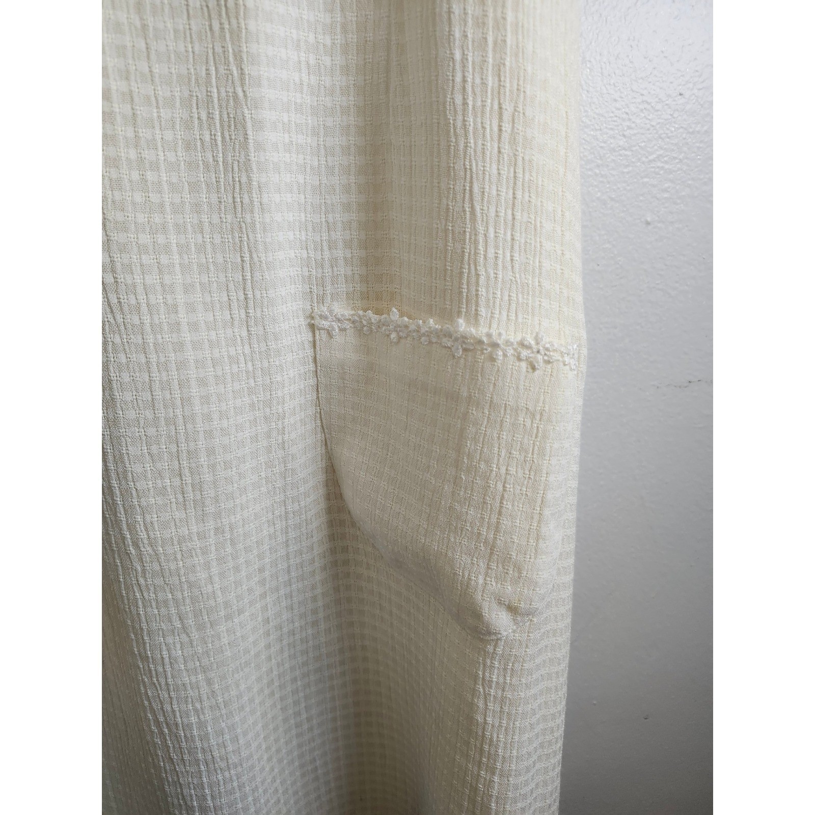 Vtg 90s Y2K A-List by Wrapper Dress Junior 9/10 Fits Small Cream Waffle Knit Mod