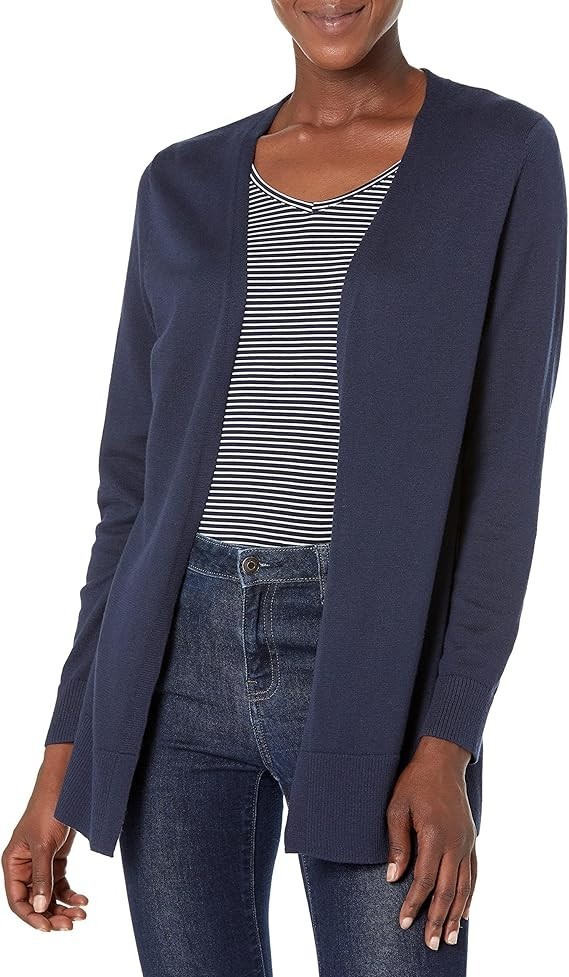 Amazon Essentials Women’s Lightweight Open-Front Cardigan Sweater NAVY MEDIUM
