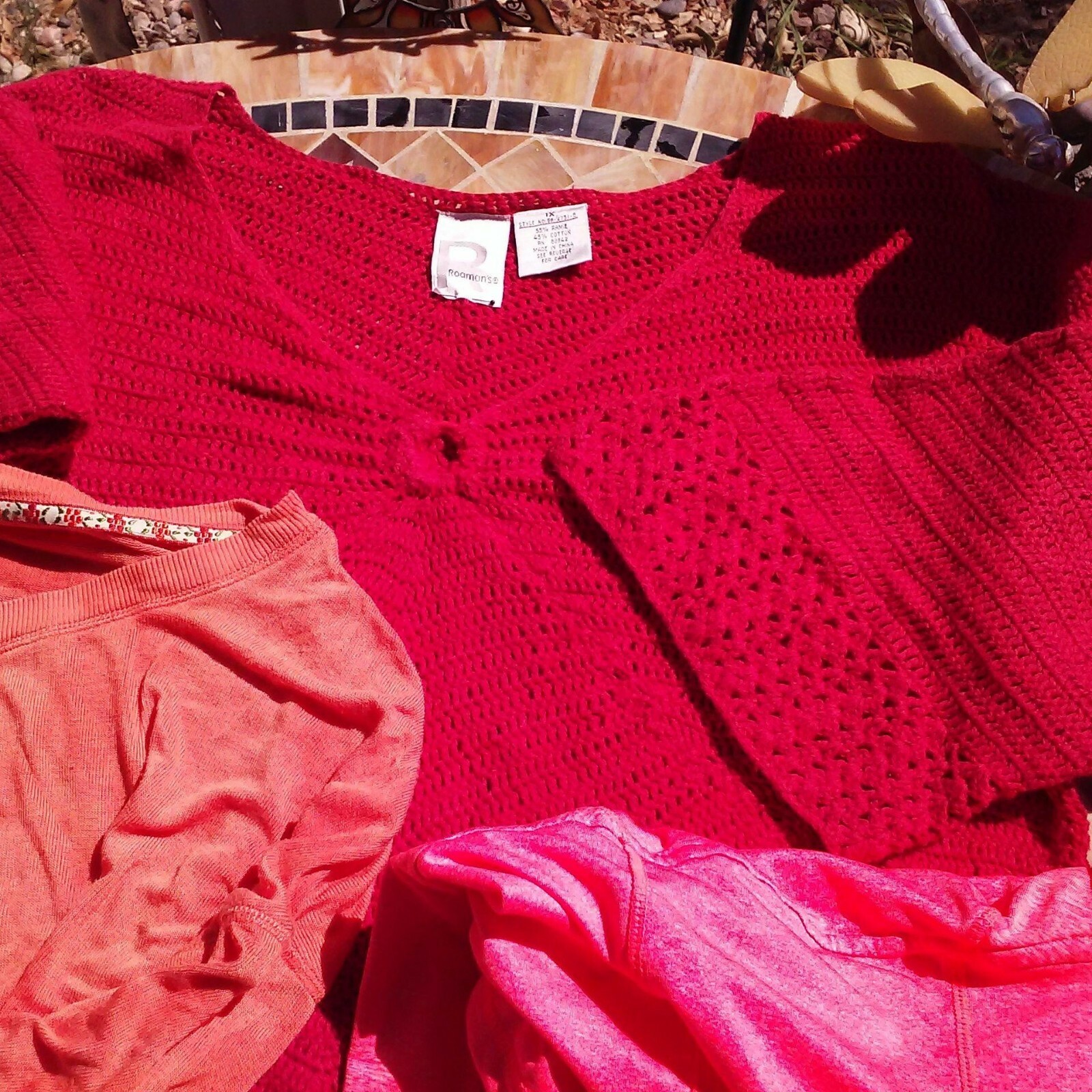 Y2K Bundle-(5) Knit Tops Calvin Seven7 Democracy Roamans (M-XL-1X) Ruffle Thumb