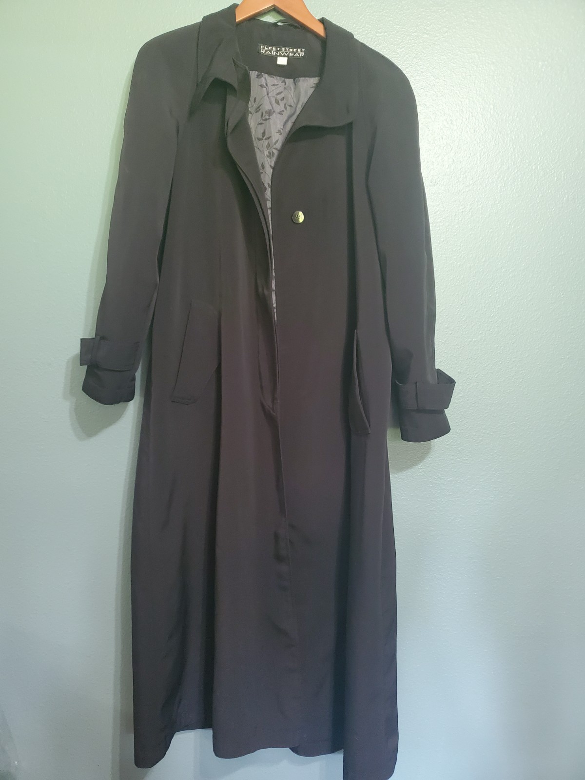 Fleet Street Size 10 Ladies Vintage Rain Wear Black Trench Coat