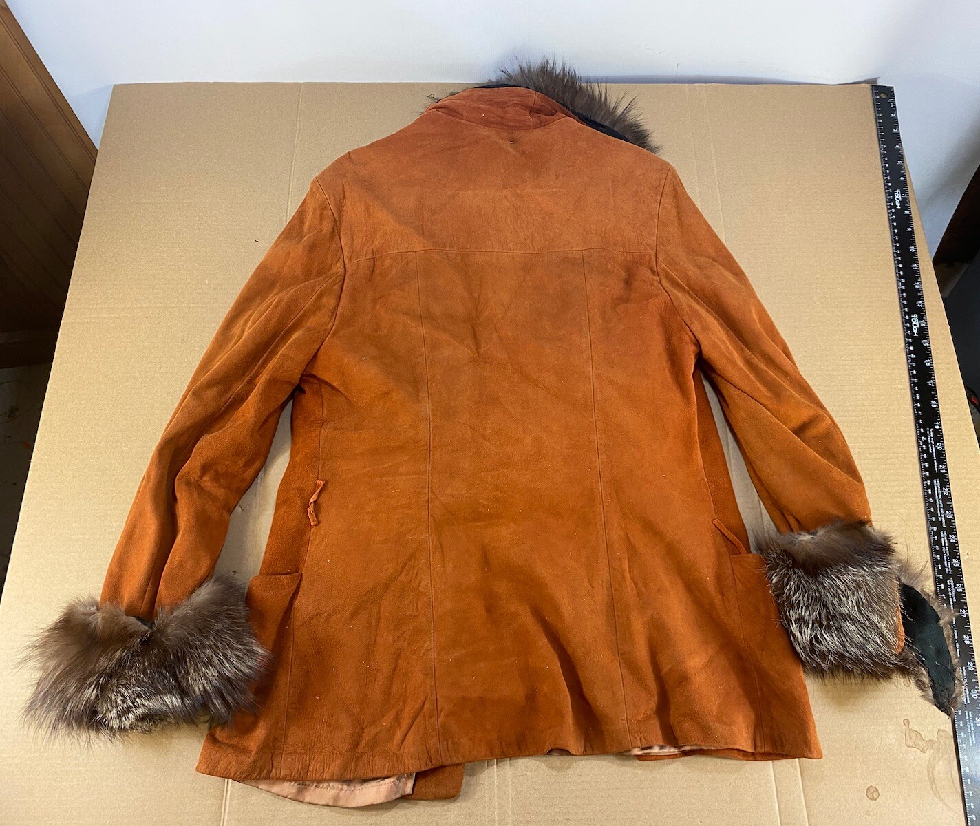 Vtg 40s 50s 60s Leather Suede Fur Mink Arizona Aztec Western Navajo Jacket Coat