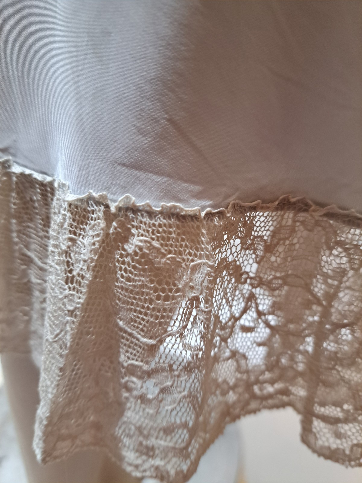 Vintage 1940s Baby Blue Bias Cut Rayon Lace Romantic SLIP / SLIP DRESS Size S