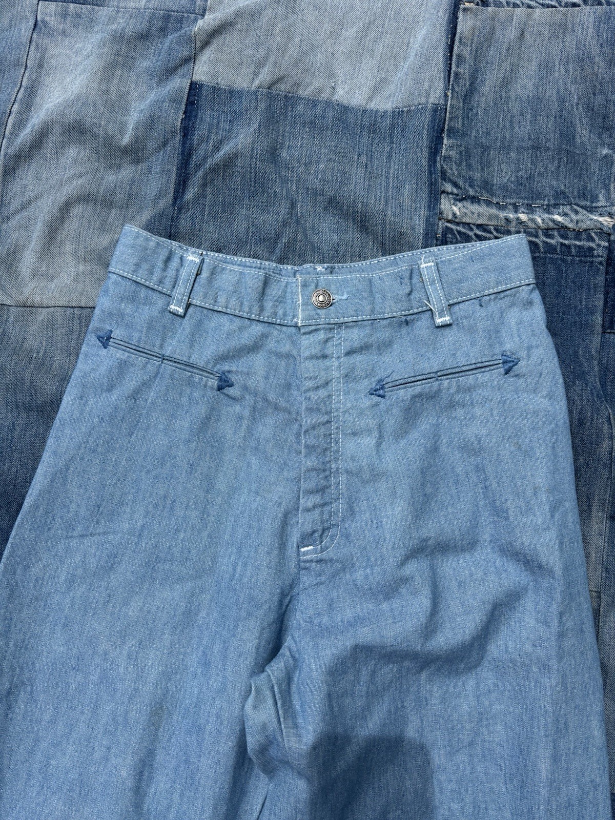 Vtg 1970s Levi’s Pacific Pride Womens Western pincheck Pants 26×31 White Tab