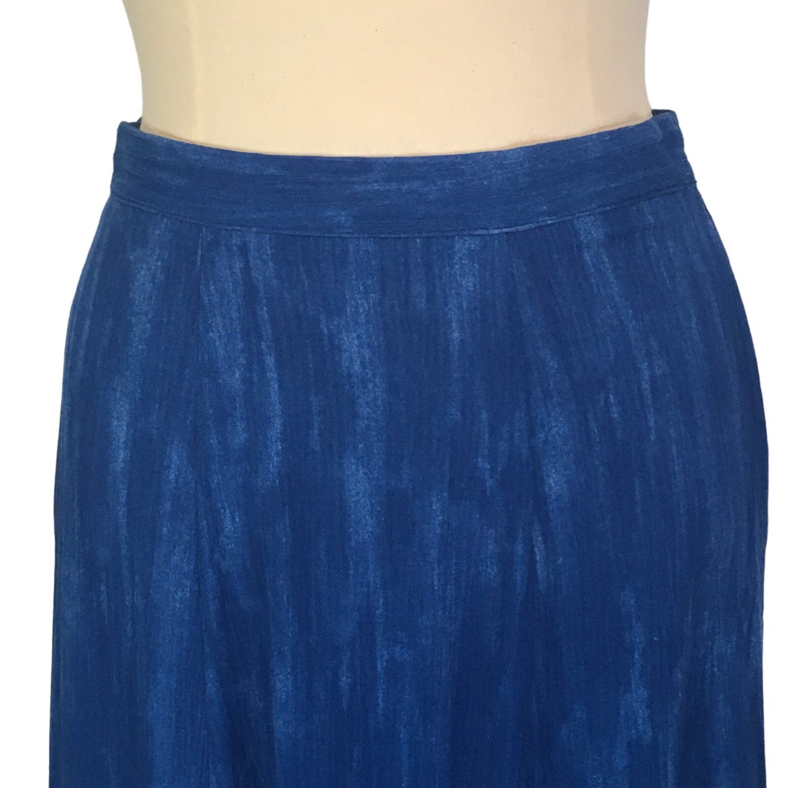 N Touch Vintage Womens Blue Rayon A-Line Midi Skirt, size 10, 26 – 30 waist