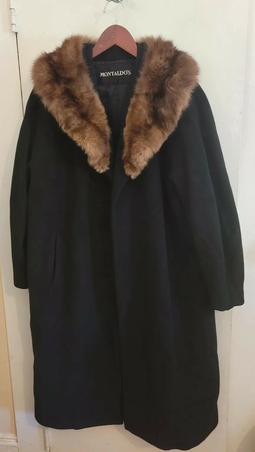 Vintage Montaldo Frank Gallant Fur Collar Coat Size XXL Classic Gallanaire Mod