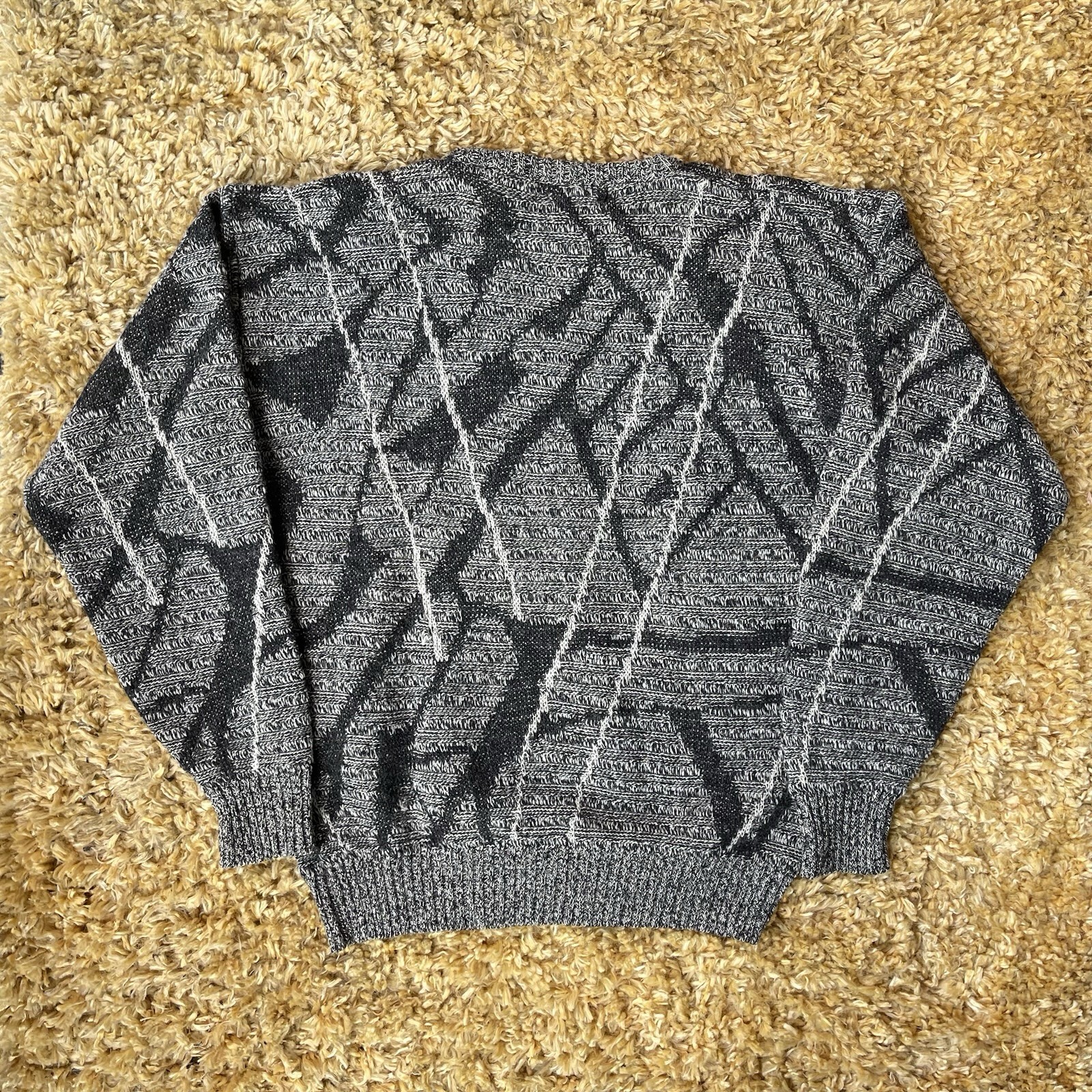 🥃Vintage Jordache Sweater Size S/M 80s 90s 2 Tone Grey and Black Stripes