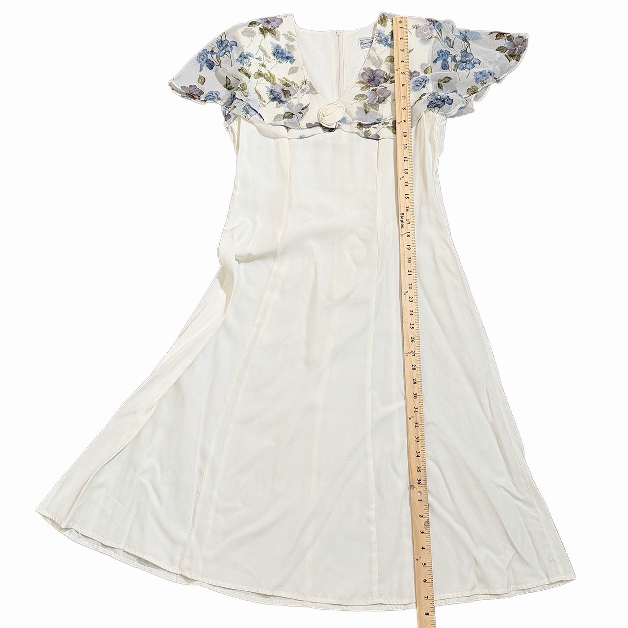 Vintage French Country Provincial romantic wedding dress size small medium 7/8