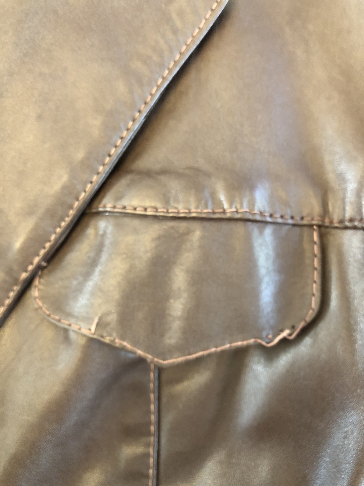 Vintage 1970s LEARSI Leather Jacket Size 14/Small Brown Cool Fashion Button GUC