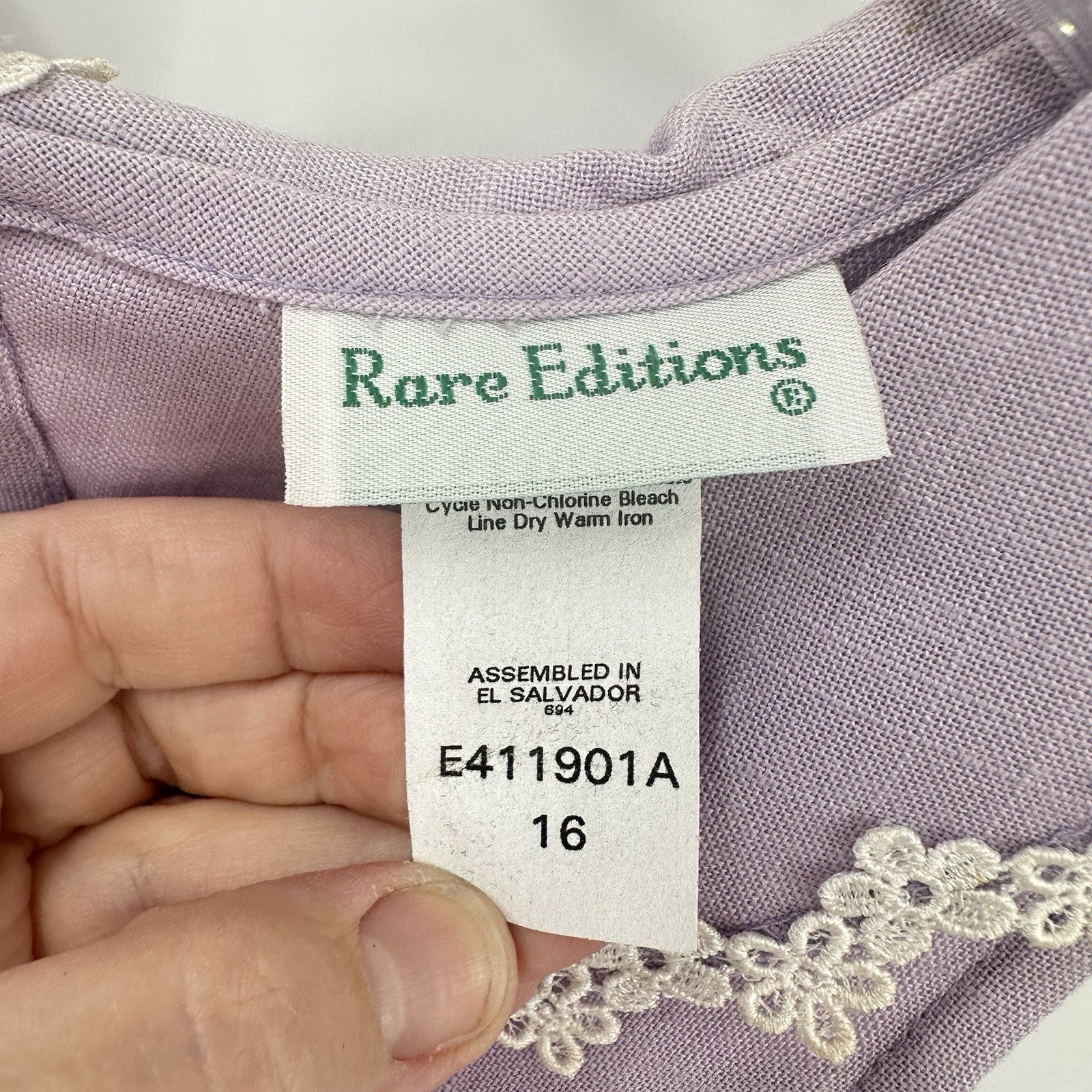 vintage 70S LILAC MIDI DRESS sundress LARGE cottagecore soft feminine twee