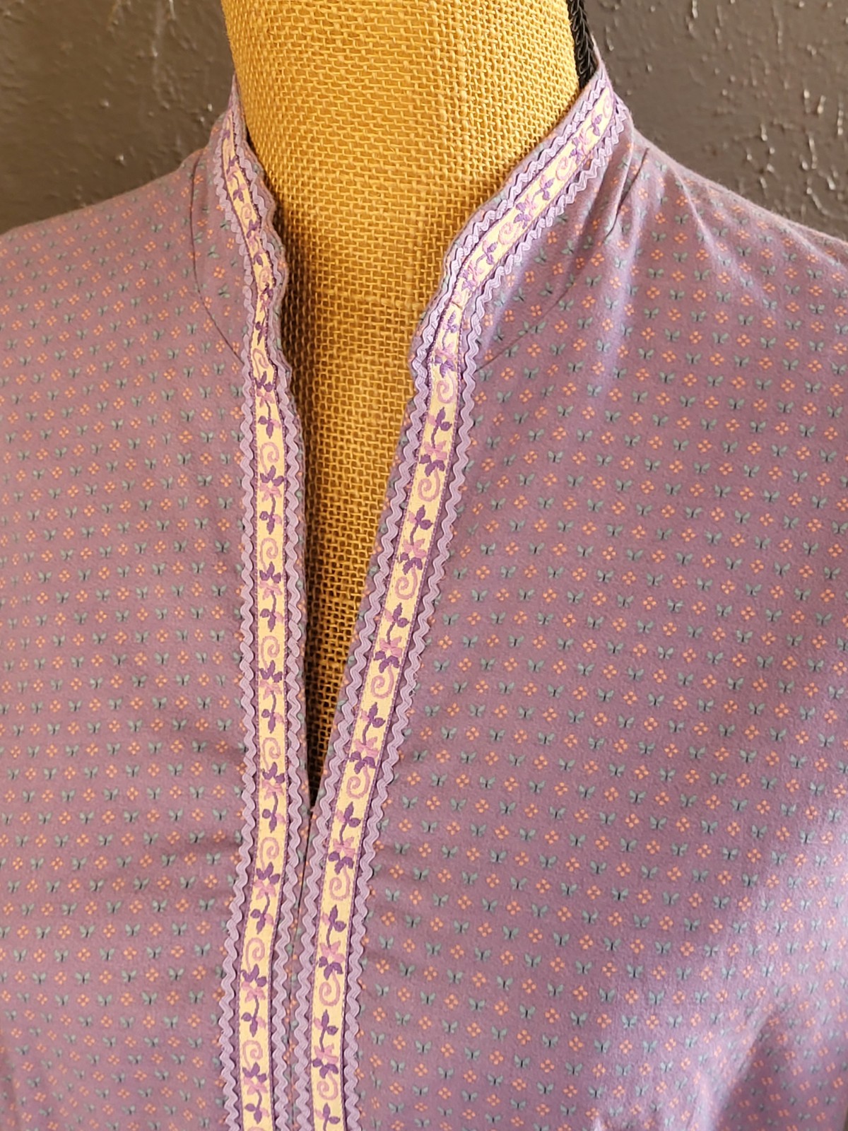 Martha Of Taos Vintage Small Purple Prairie Broom Skirt & Blouse Set Small (4-6)