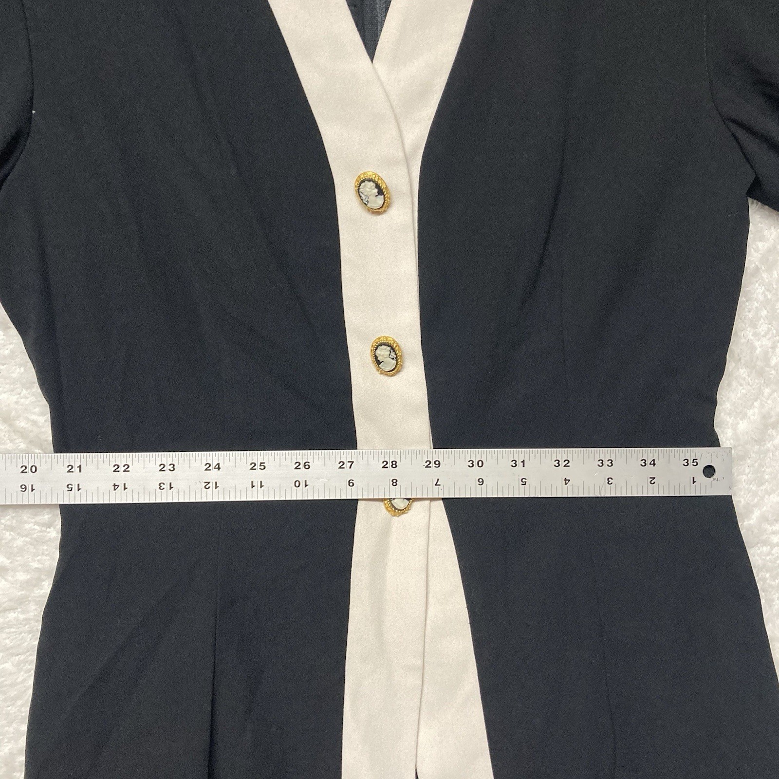 Vintage Yves Cossette Depeche Mode Dress sz4 Cameo Buttons Old Money Power Dress
