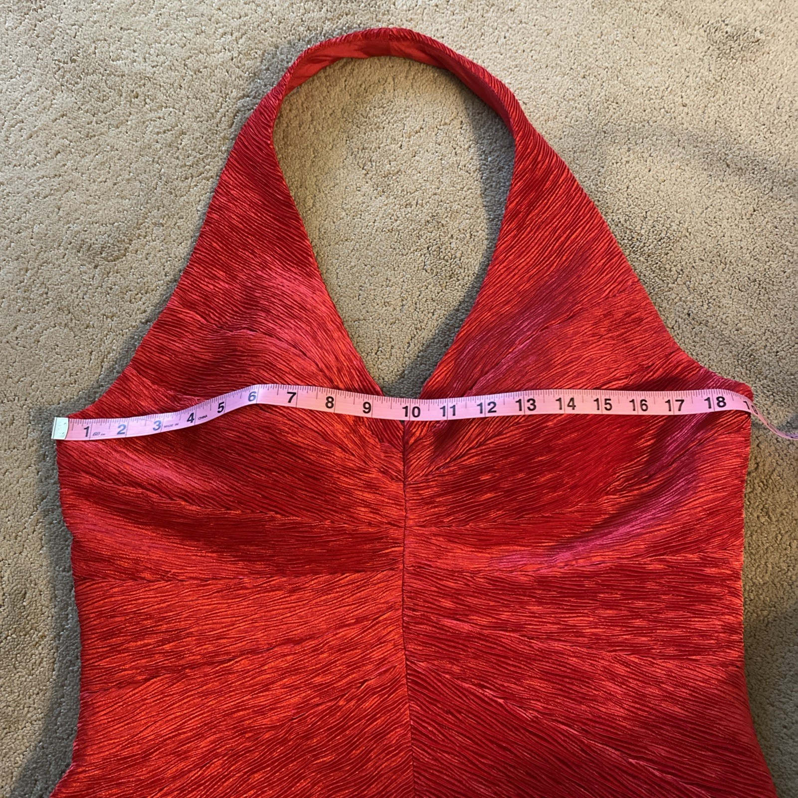 VINTAGE CACHE PLUS SIZE TEXTURED HALTER TOP LINED ZIPPER BACK PARTY WEAR SIZE 16