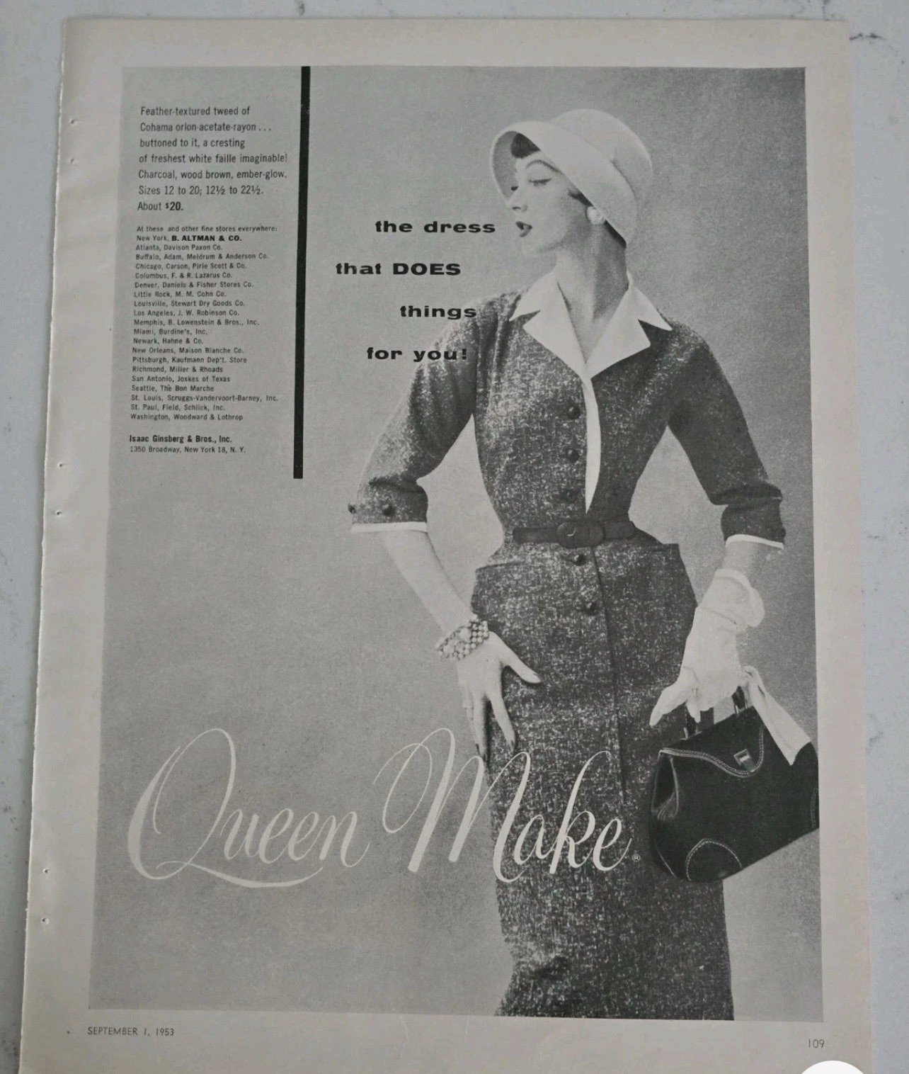 Vintage “Queen Make” Striped 1950s Tea Length Shirt Dress – RARE