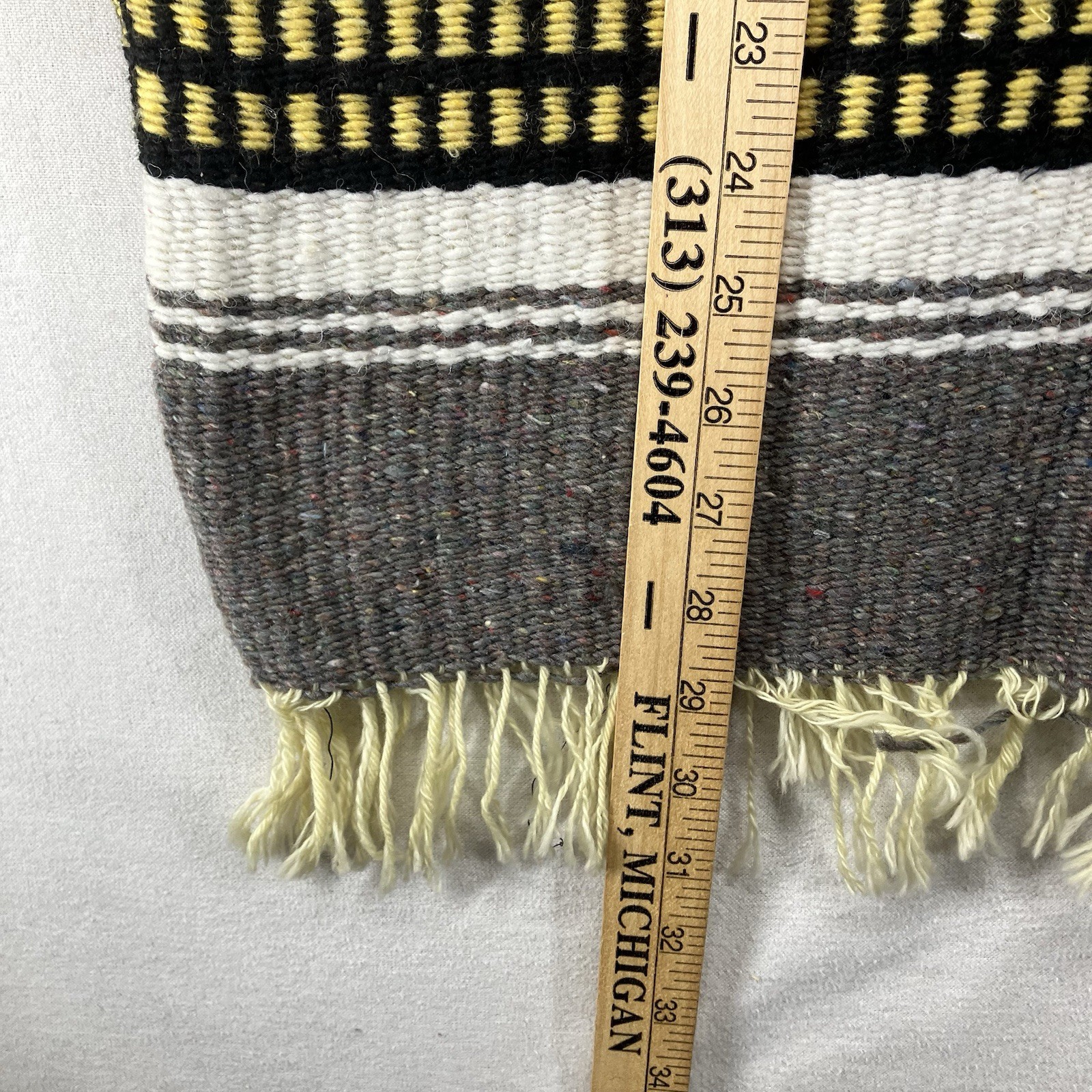 Vintage Mexican Blanket Vest Poncho Serape Jacket Fringe w Pockets 38×31 Medium