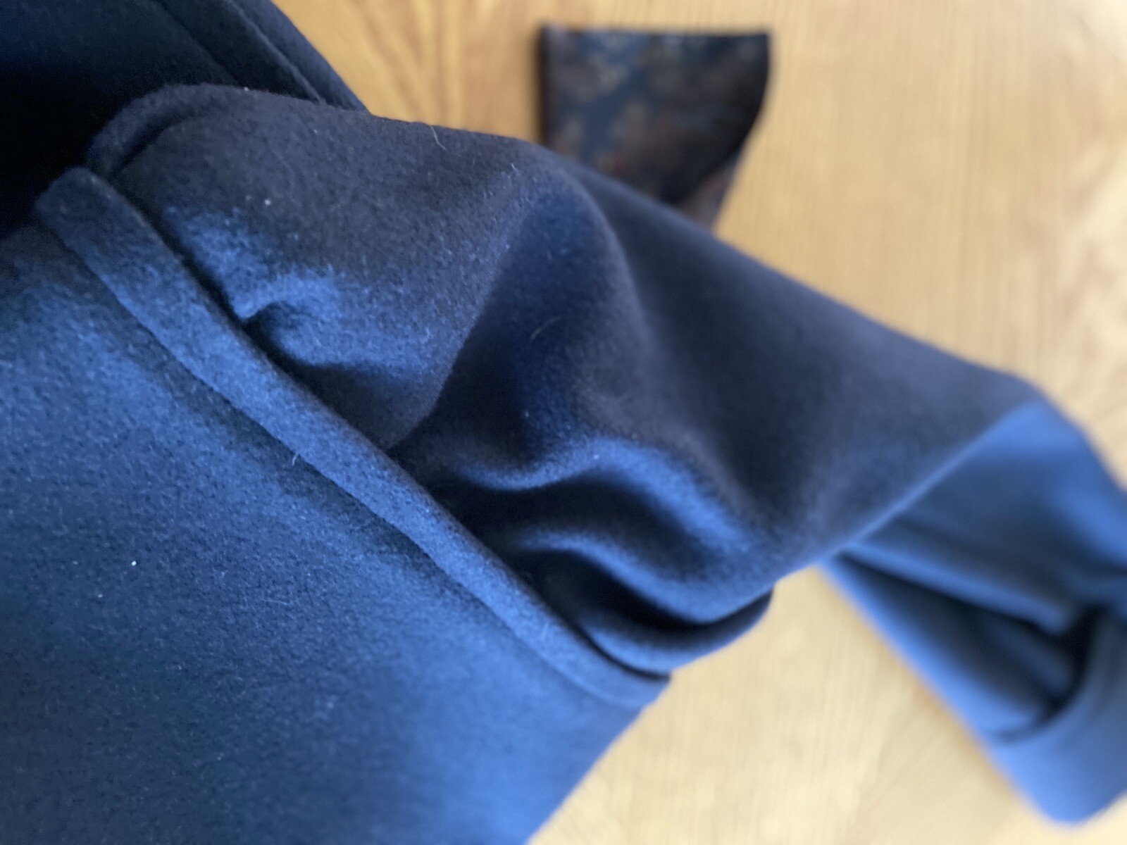 Vintage Jofeld by Forstmann Coat Wool Navy Double Breasted Scarf Pockets Size M