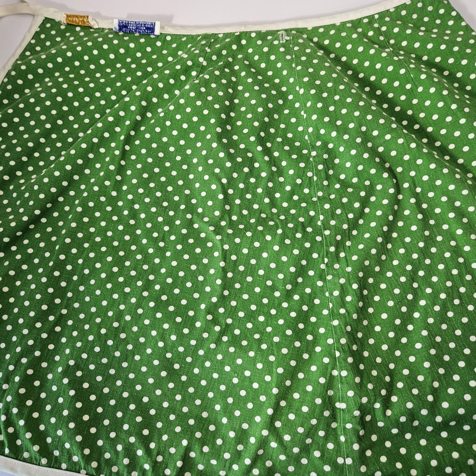RETRO VINTAGE 1970S AUSTIN HILL *REVERSABLE* WRAP SKIRT GREEN POLKA DOT/ STRIPES
