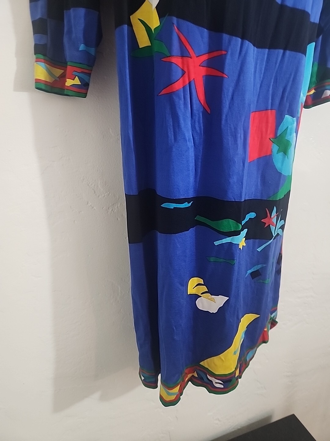 vintage leonard dress 1980’s vibrant multi color abstract print large ? italy