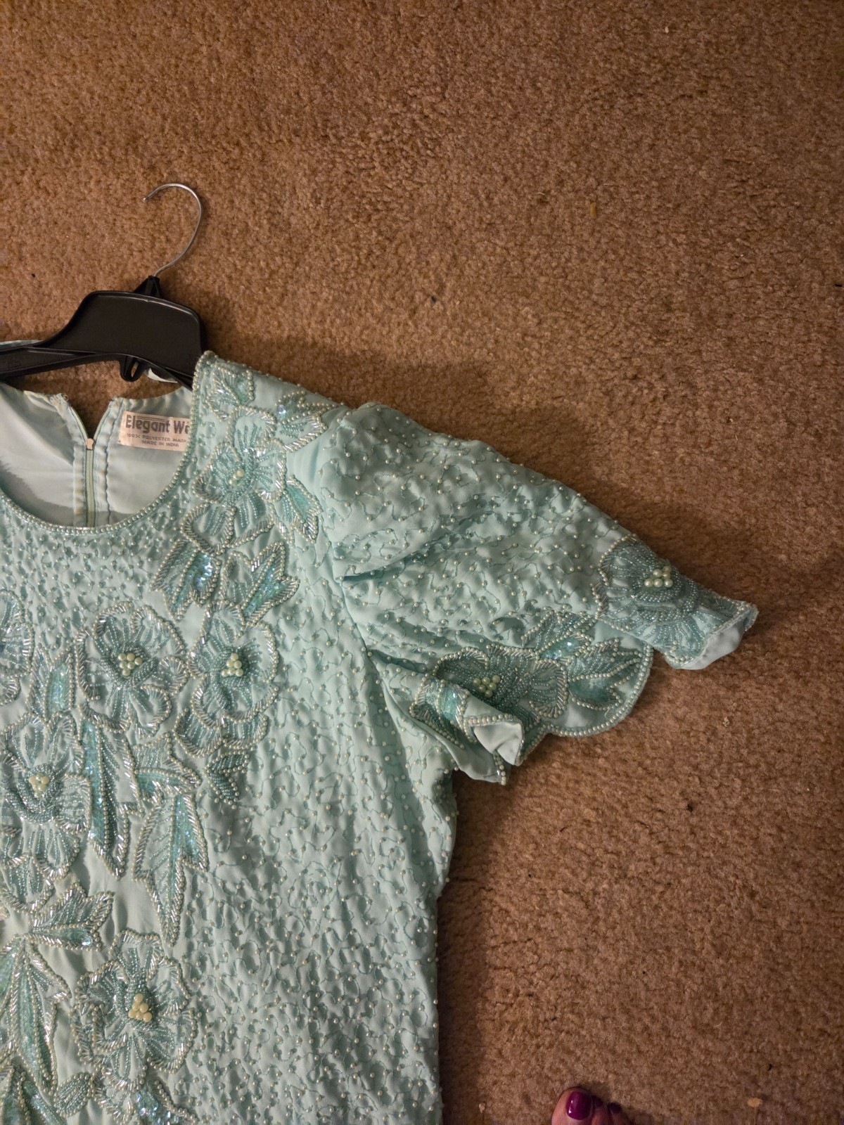 Vintage Heavily Beaded & Sequin Top Shirt Elegant Wear 3-4x