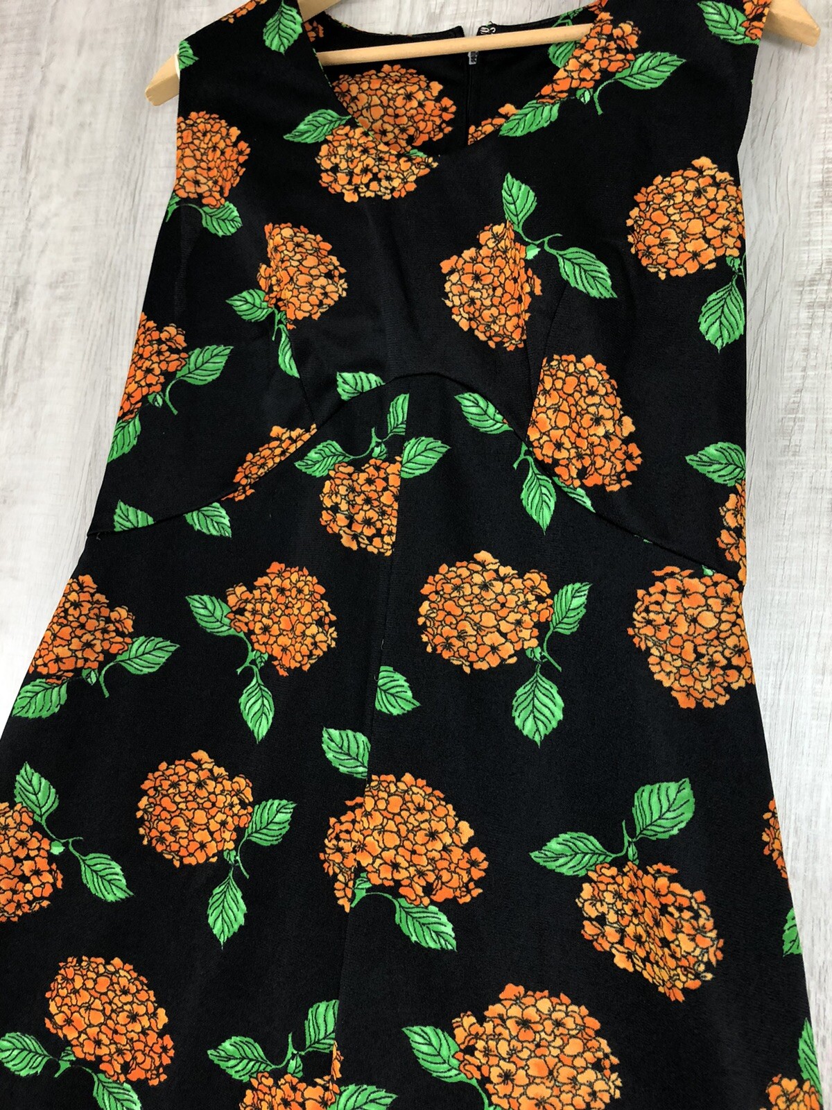 Vintage Hawaiian Floral Dress 60s 70s Mod GoGo Hippie Womens Size 15-17