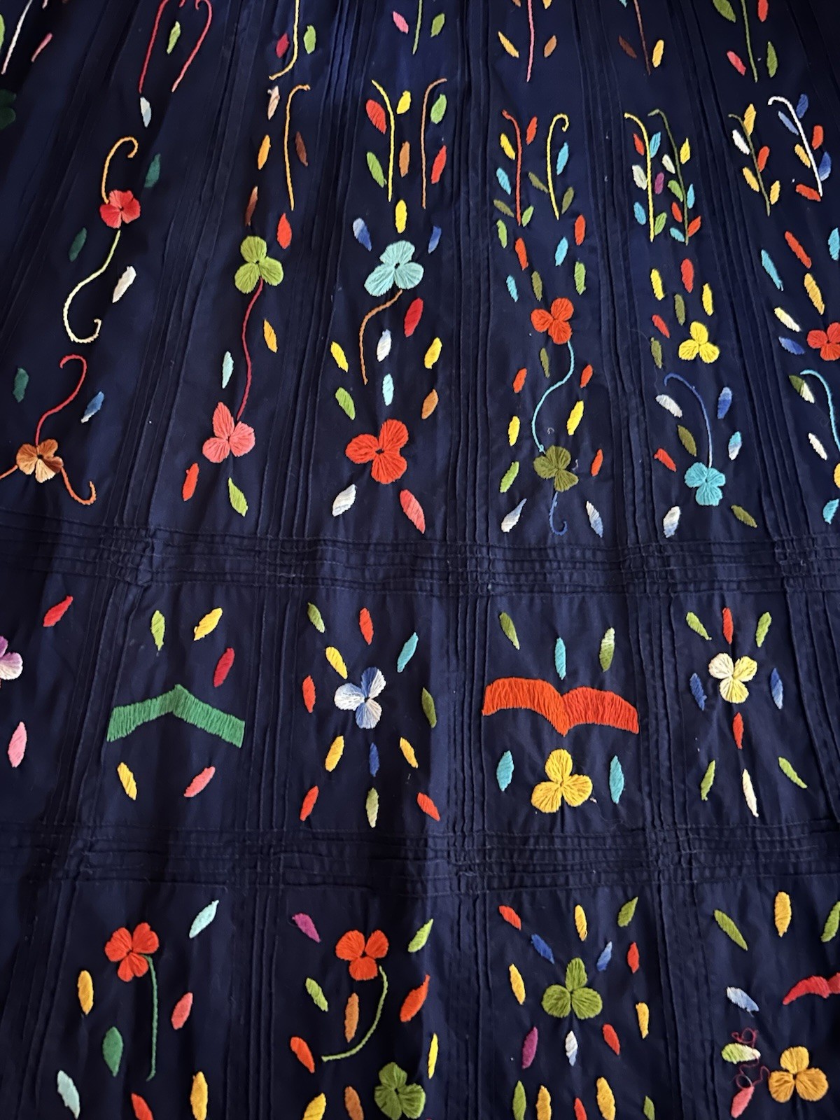 Vintage Irene Pulos Style Dress Mexico Spanish Size 14 Beautiful Embroidery