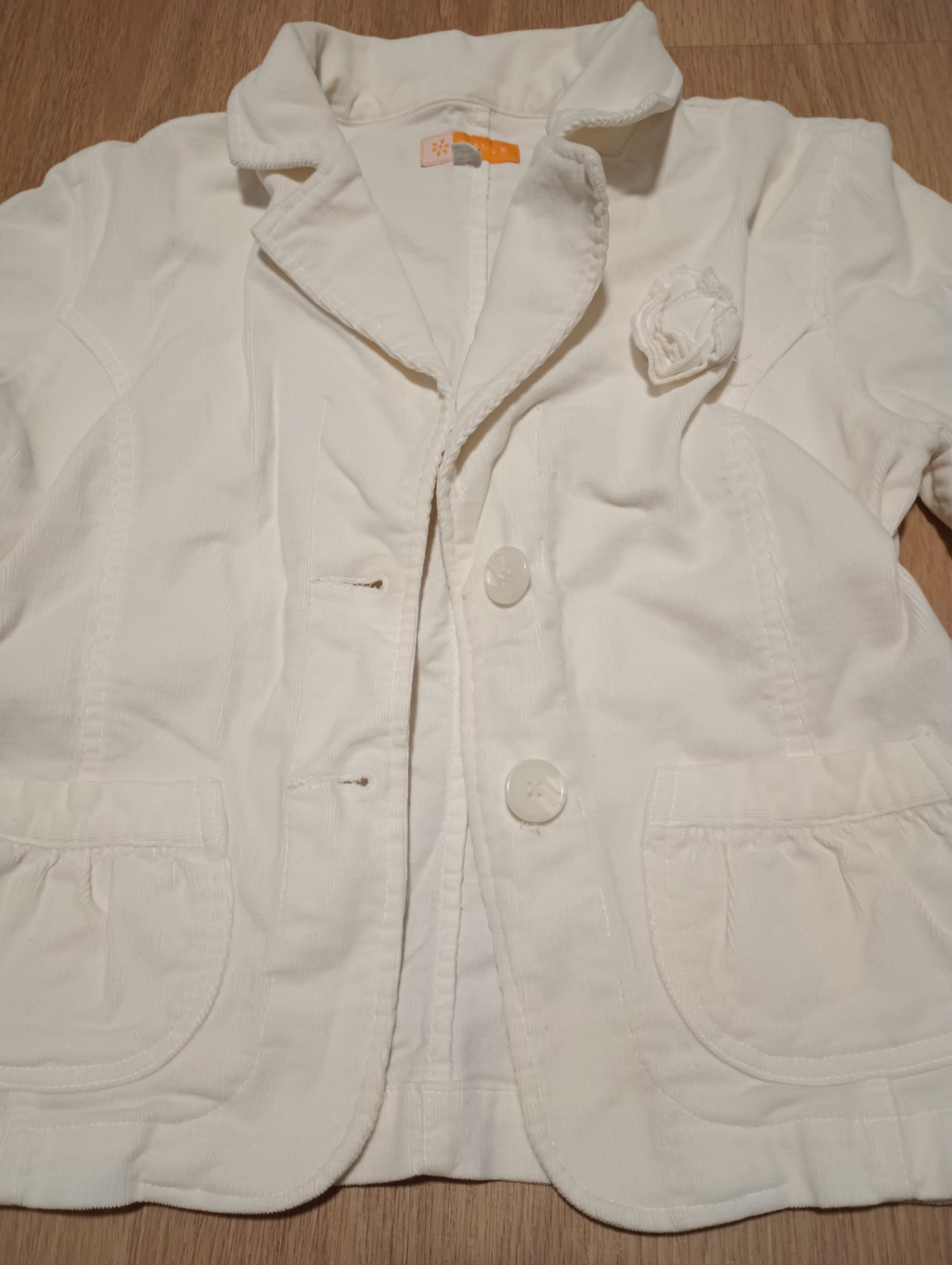Vtg 90s TULLE Soft Stretch Ramie Cotton White Corduroy Blazer Jacket career M