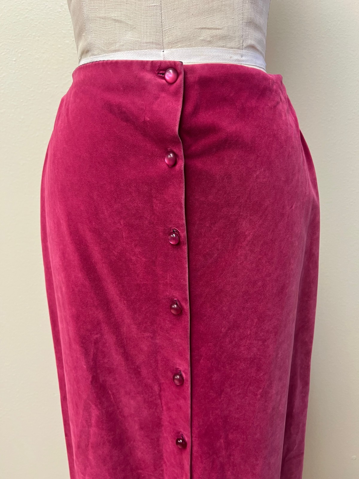Vintage 1970s Lemon Frog Velour Pink Blazer and Maxi Skirt Set Pink Small