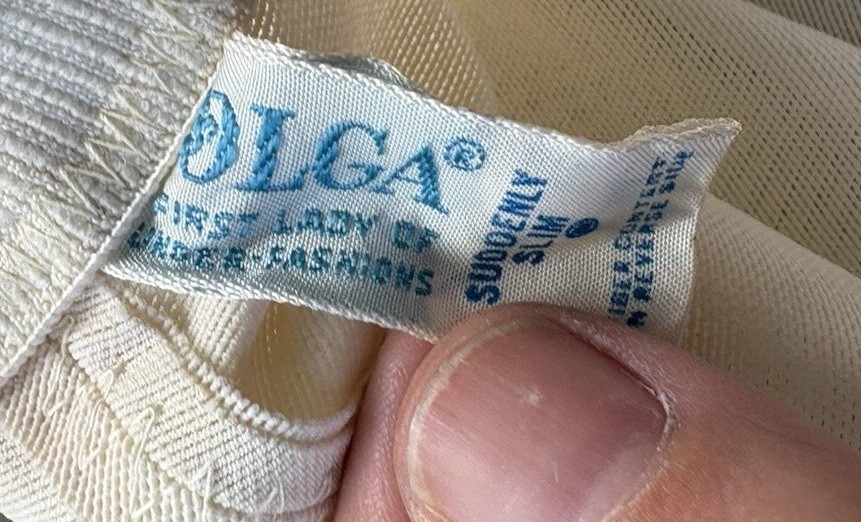 vintage olga suddenly slim open bottom girdle with garters size M Embroidered