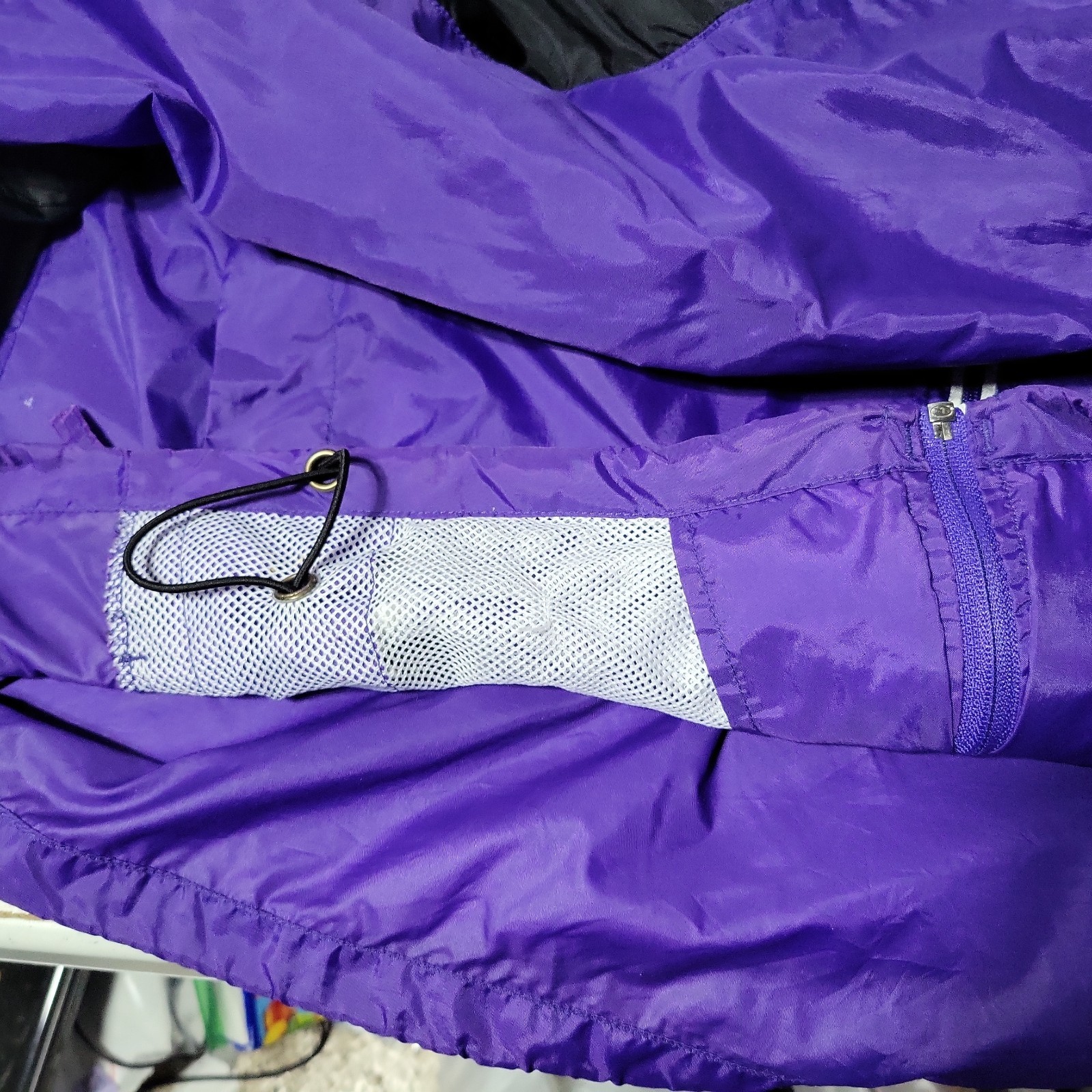 80s 90s L Windbreaker Set Jacket Pants Retro Purple Blak Track Suit Jacket Pants