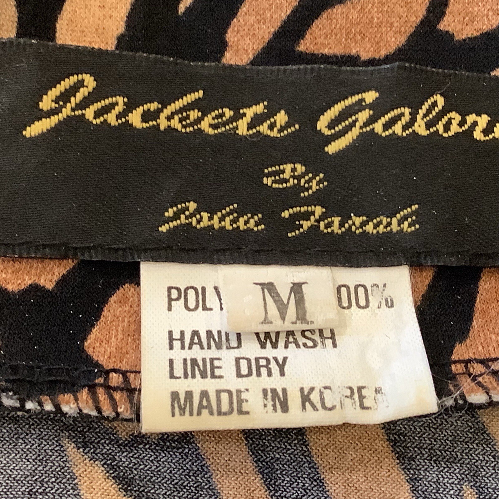 Vtg Jackets Galore By John Farah Top Large Leopard Tiger Print Bling 3/4 Sleeves