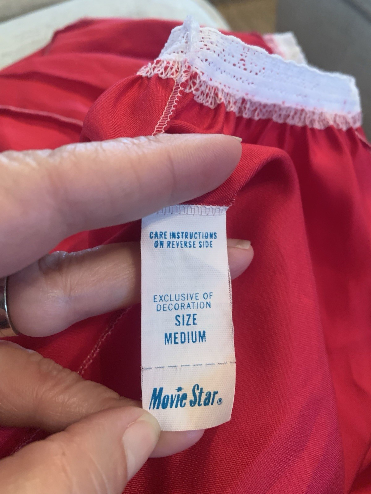 Vintage Movie Star Red Satin Half Slip White Lace Trim USA Size Ladies M 24-36”