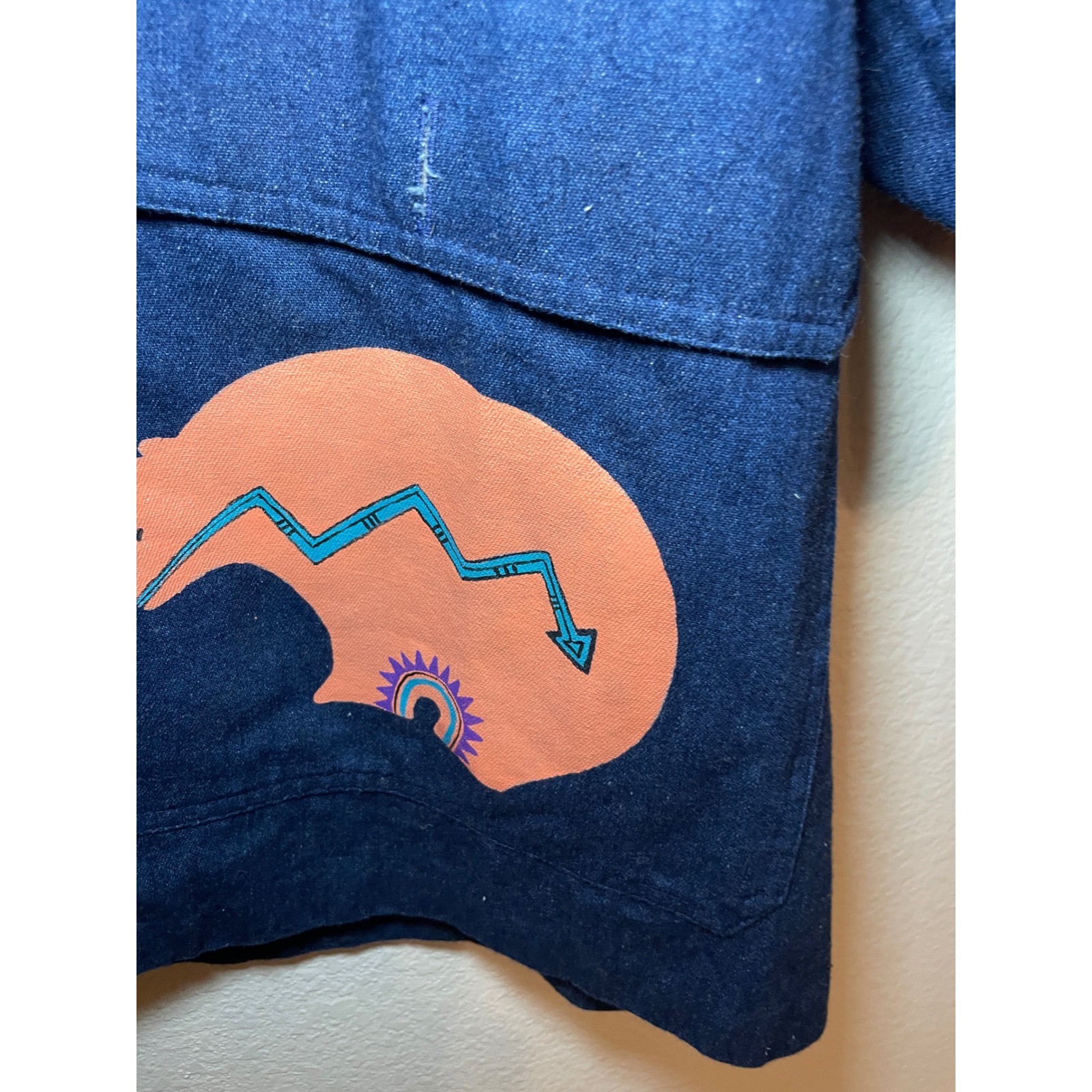 Vintage Art to Wear Kokopelli Native Inspired Eclectic Overshirt Statement Piece