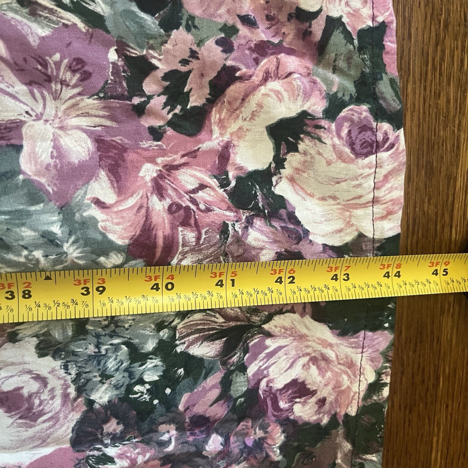 VTG Country Floral Jumper Dress Midi Mauve Rose Trad Cottage Prairie M L Cotton