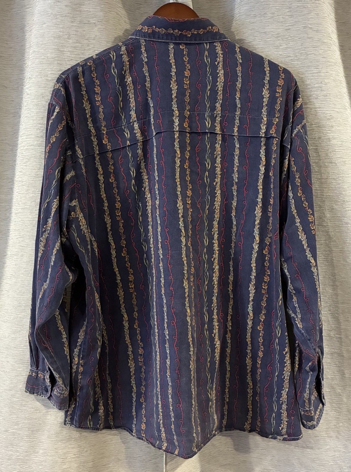 Vintage Oshkosh Women’s Size 18 Graphic Western Button Up Fish Floral Print 90s