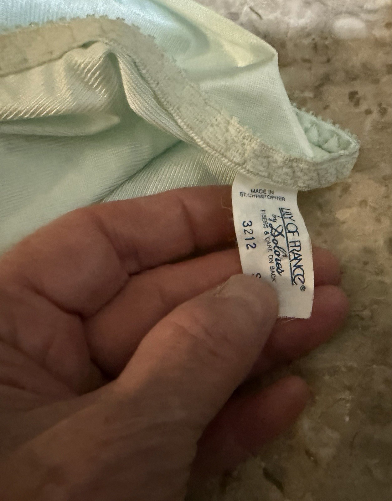 VINTAGE LILY OF FRANCE LACE TOUCH BIKINI PANTY ! SIZE SMALL NEW. AQUA