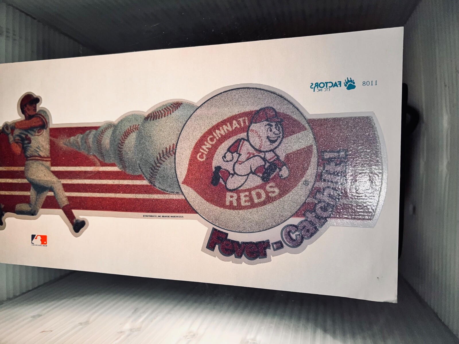 vTg CINCINNATI REDS Baseball MLB 80’s topps CATCH THE FEVER LOGO T-Shirt Iron On