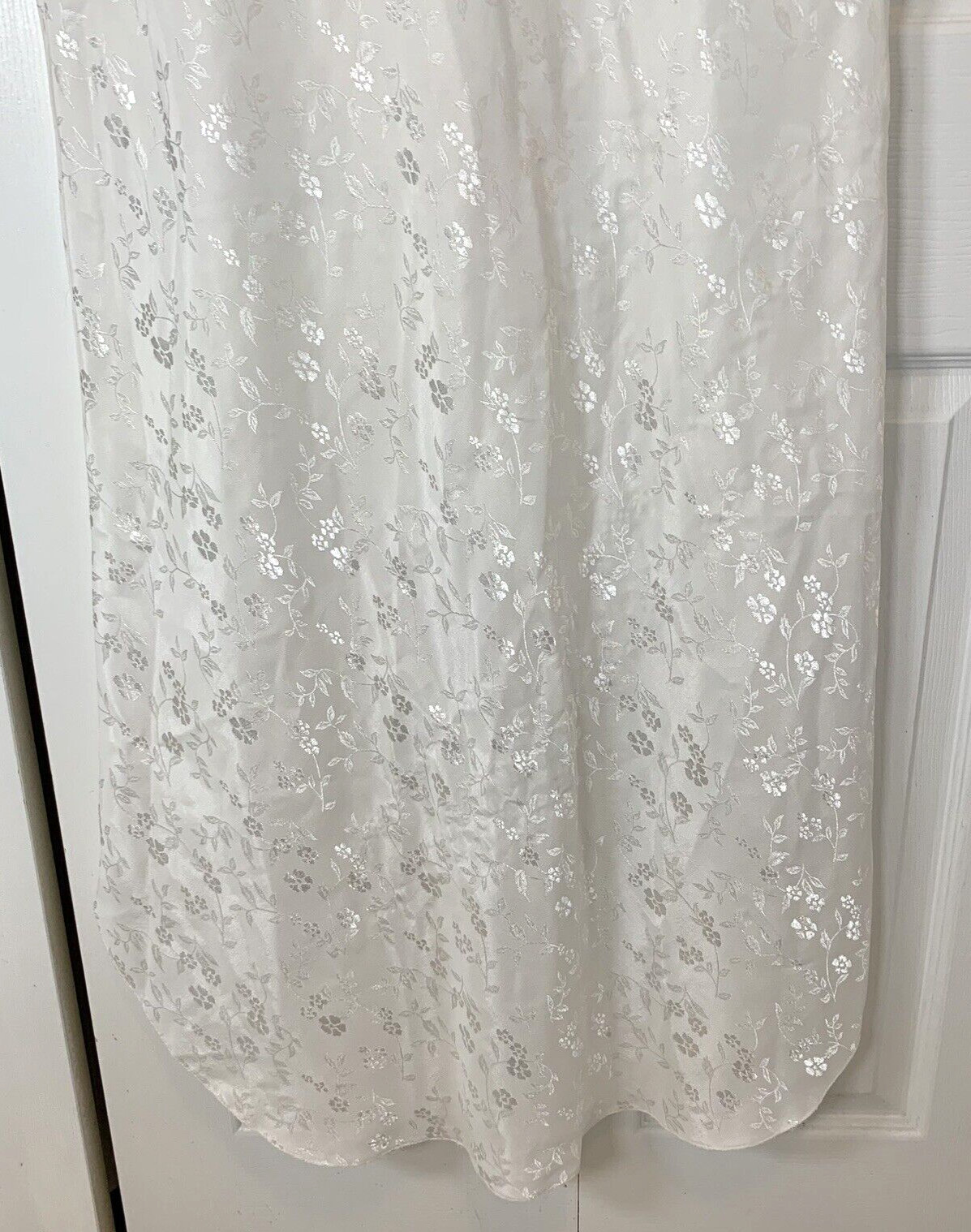 VTG Intimate Style Silky Satiny Nightgown White Floral Lace Maxi Large Y2K 90s