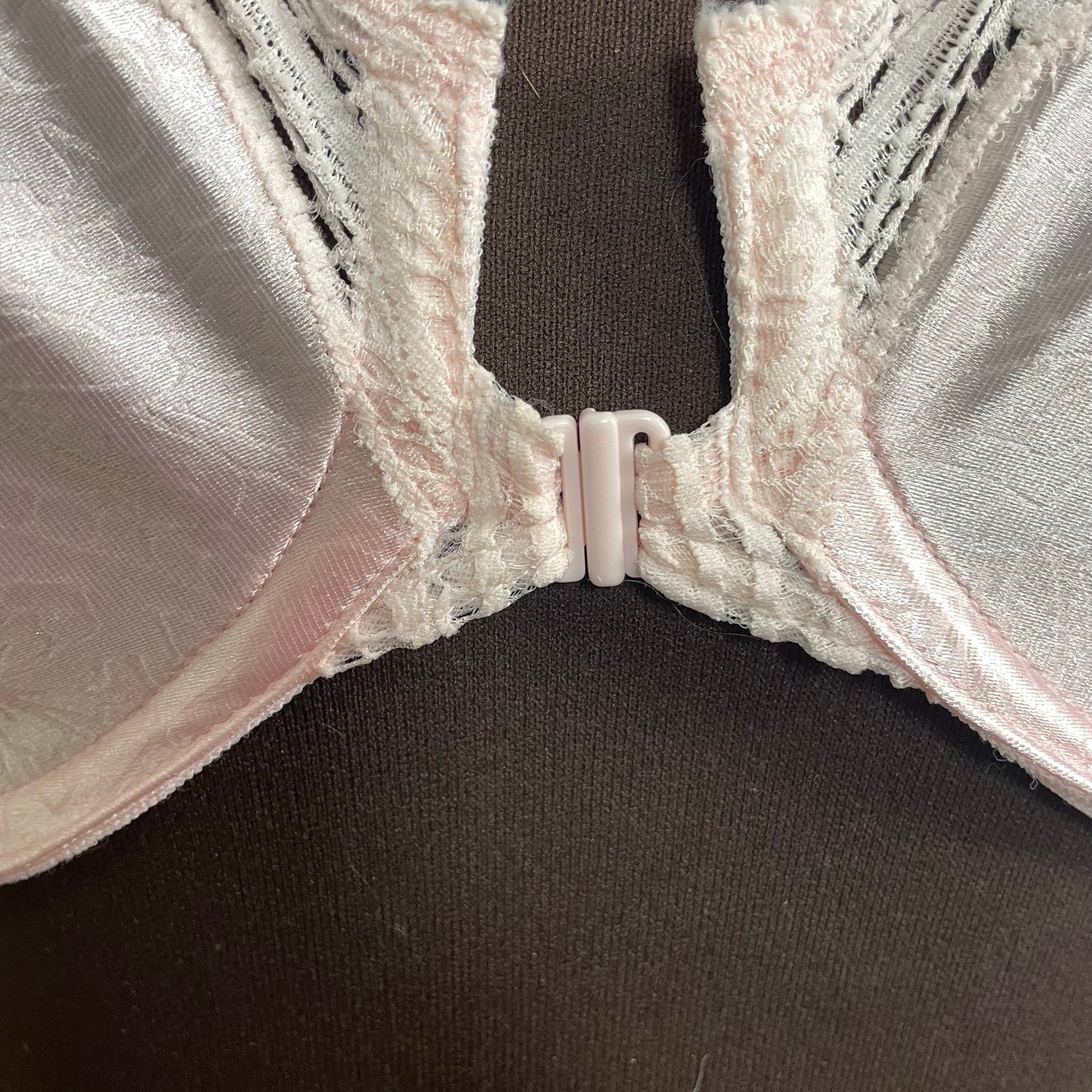 Vintage Front Closure Bra 36C, 1980s Lilyette Pink Stretch Satin Racerback NWT