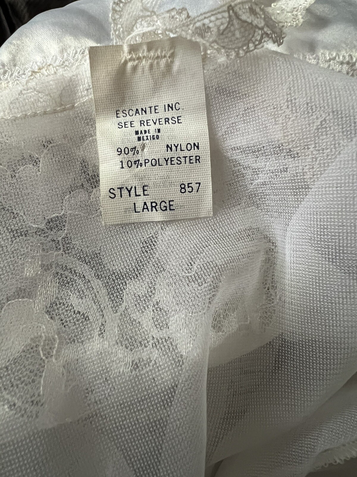 Vintage Nylon Baby Doll Lingerie Bed Jacket Peignoir Robe Negligee sz L