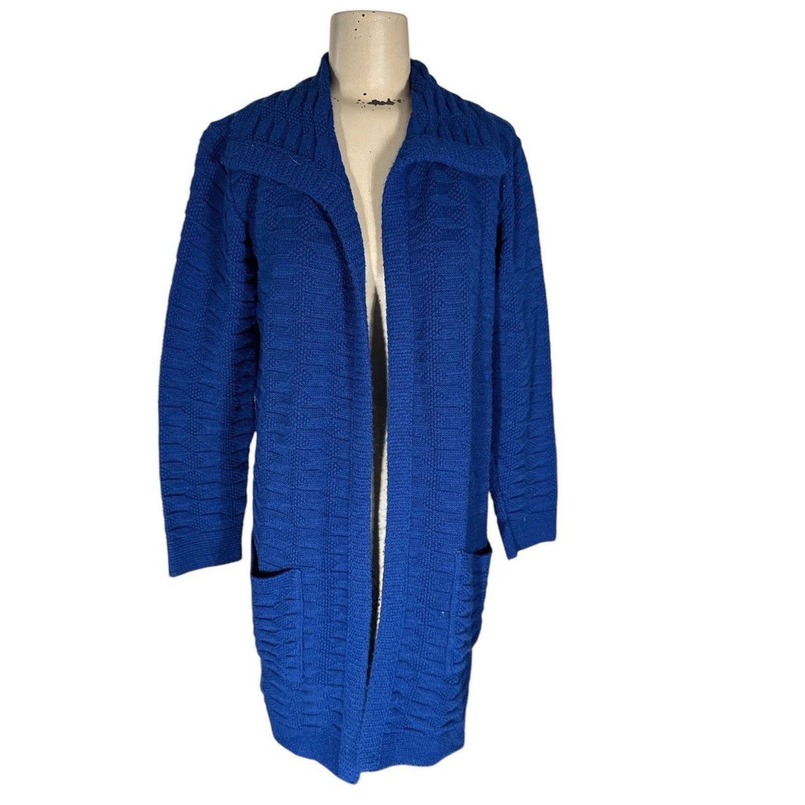 Vintage 70’s Milrank California Navy Blue Knit Cardigan Sweater House Jacket