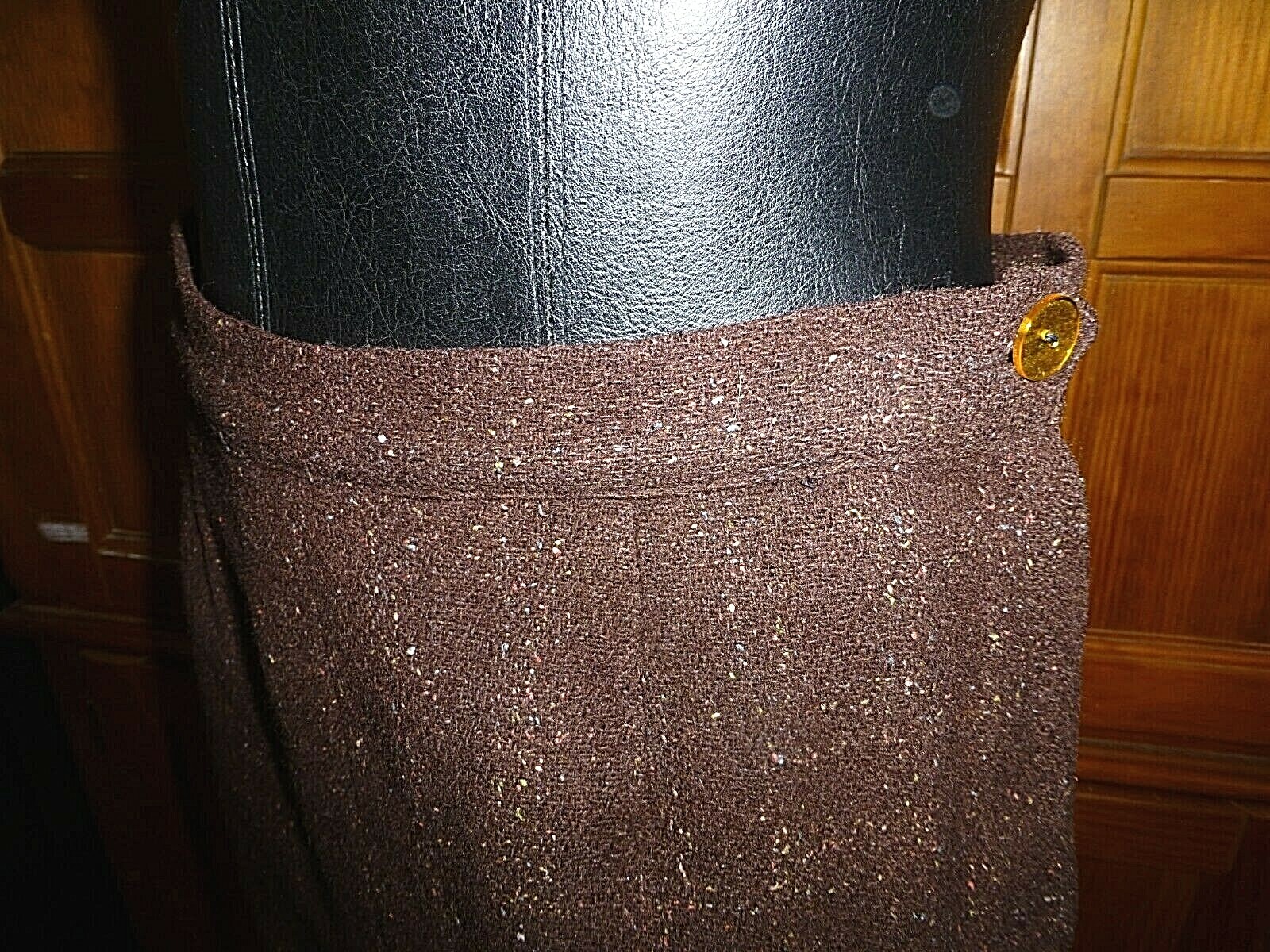VTG 60s CASHMERE WOOL SILK Brown Jackie O dress Jacket Blazer Skirt SUIT L XL