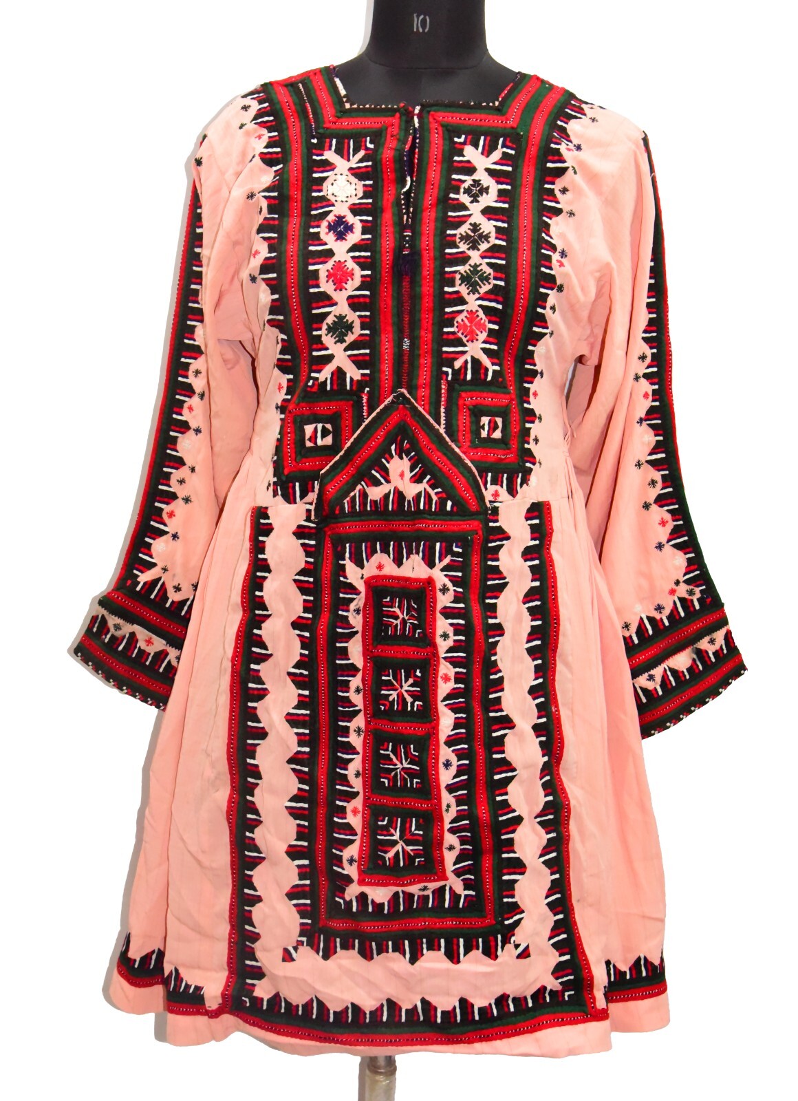 Vintage Banjara Tribal Boho Frock Dress Afghani Hand Embroidered Work Balochi
