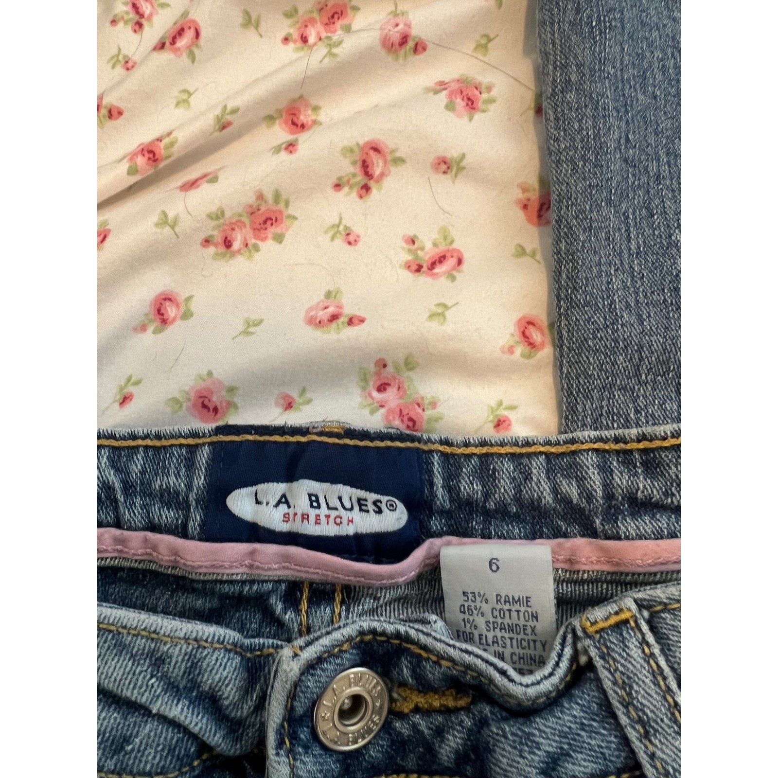 vintage low rise heart patchwork bootcut flare jeans