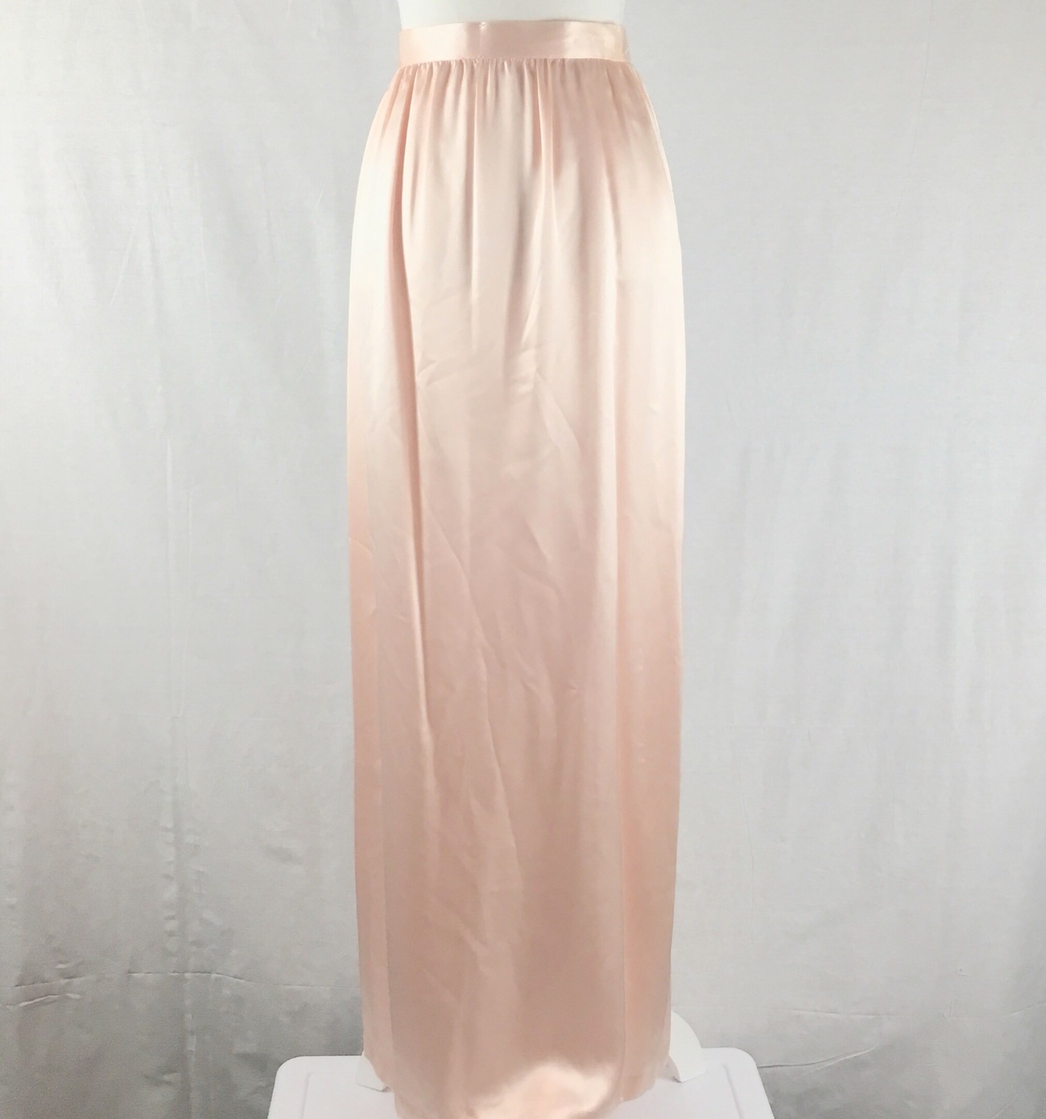 Vintage St. Martin Women’s Skirt Silk Sz 4 Pale Pink Blush Evening Long Gathered