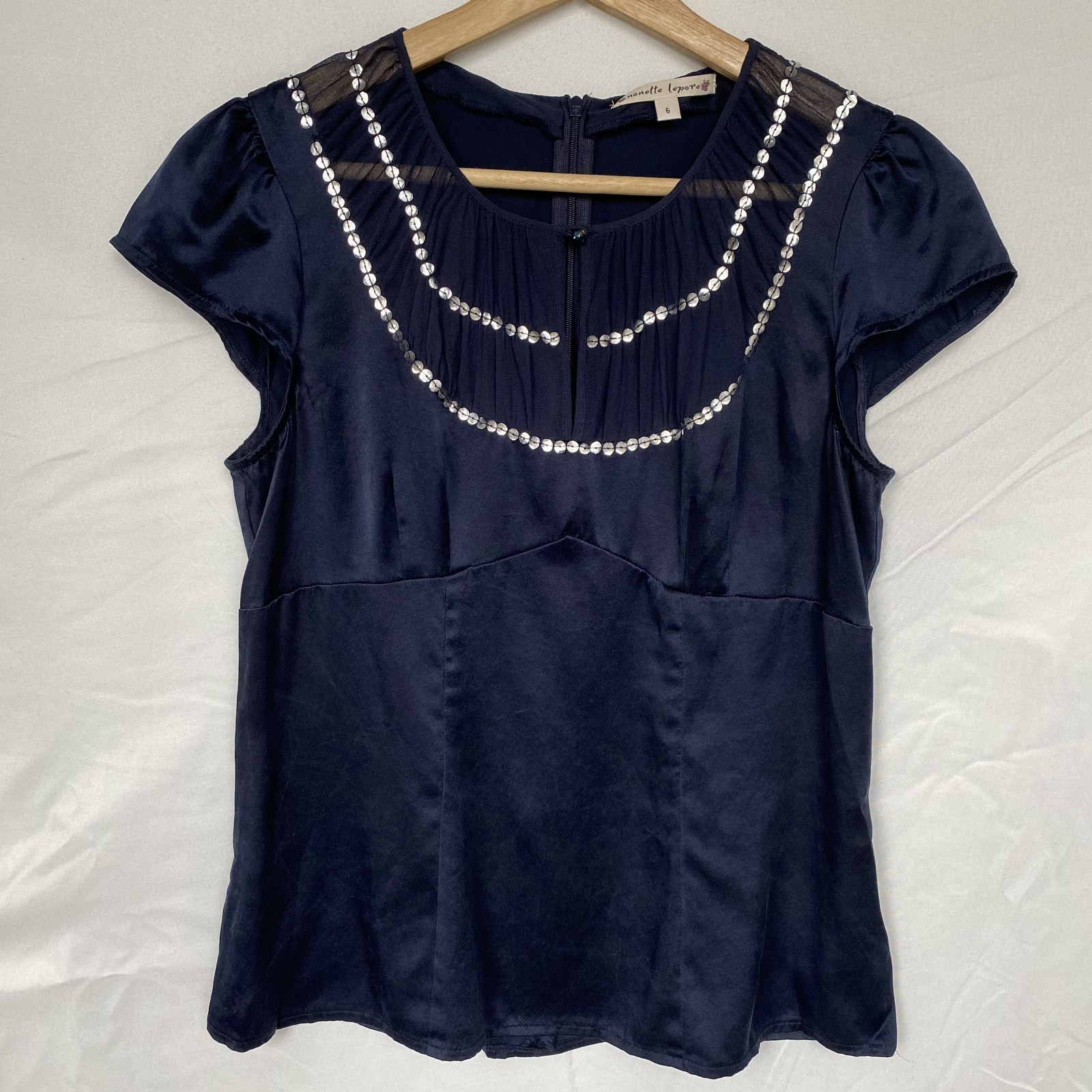 RARE Blue Silk Blouse ASO Holly Marie Combs as Piper Halliwell in Charmed Size 6