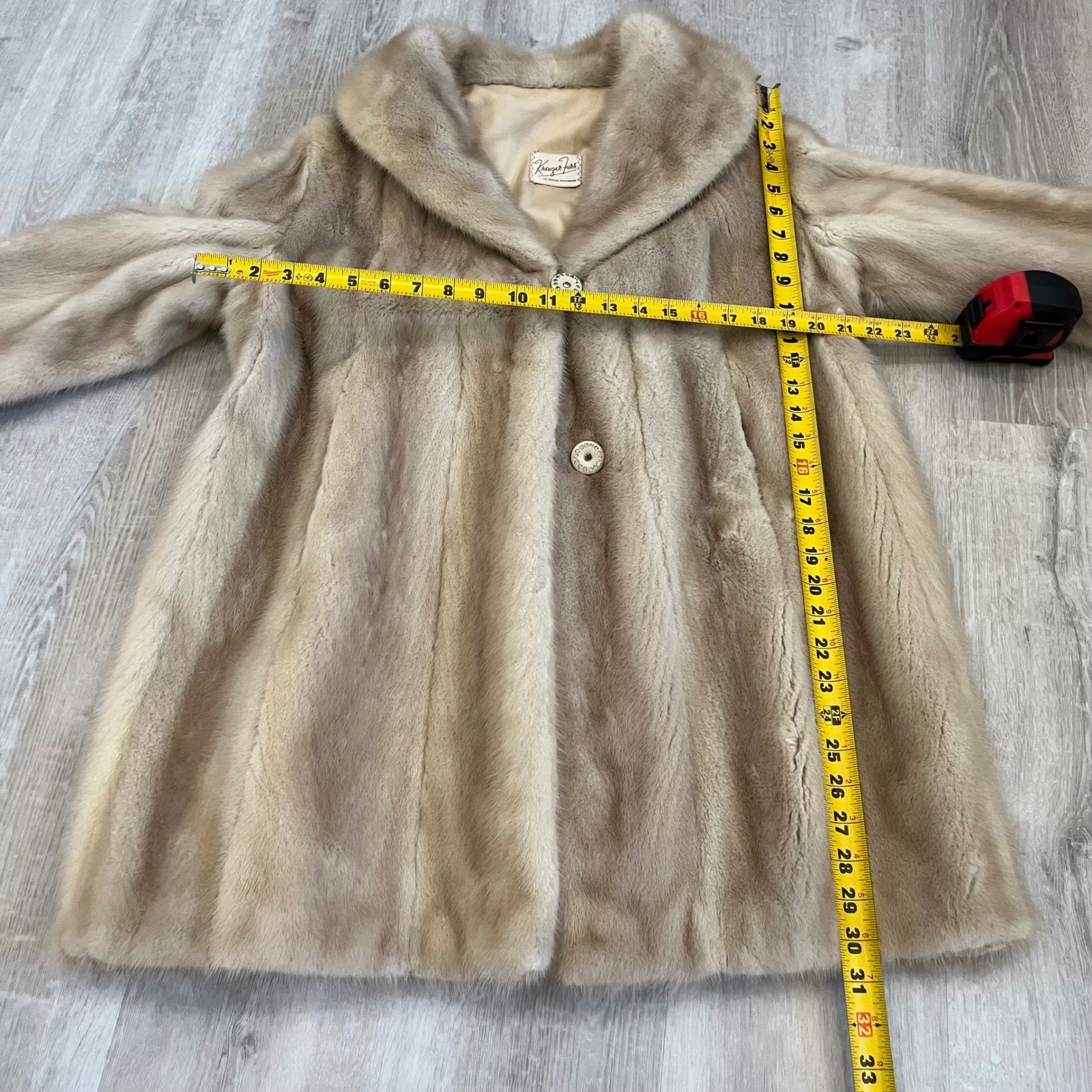 VTG EMBA Hope Natural Pale Blue Beige Mink Fur Coat Royal Quality Kreuzer Fur