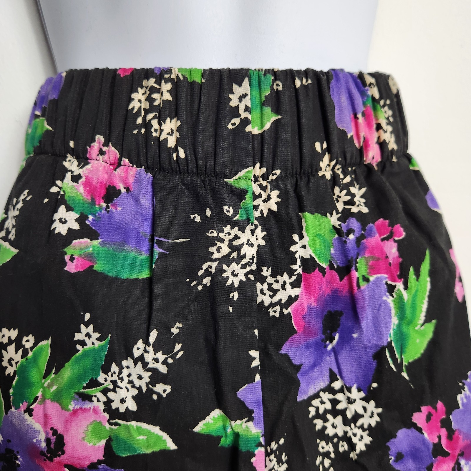 Vintage 80s Ocean View 2 Pc Swimsuit Size 10 Floral Halter Bikini Skirted Shorts