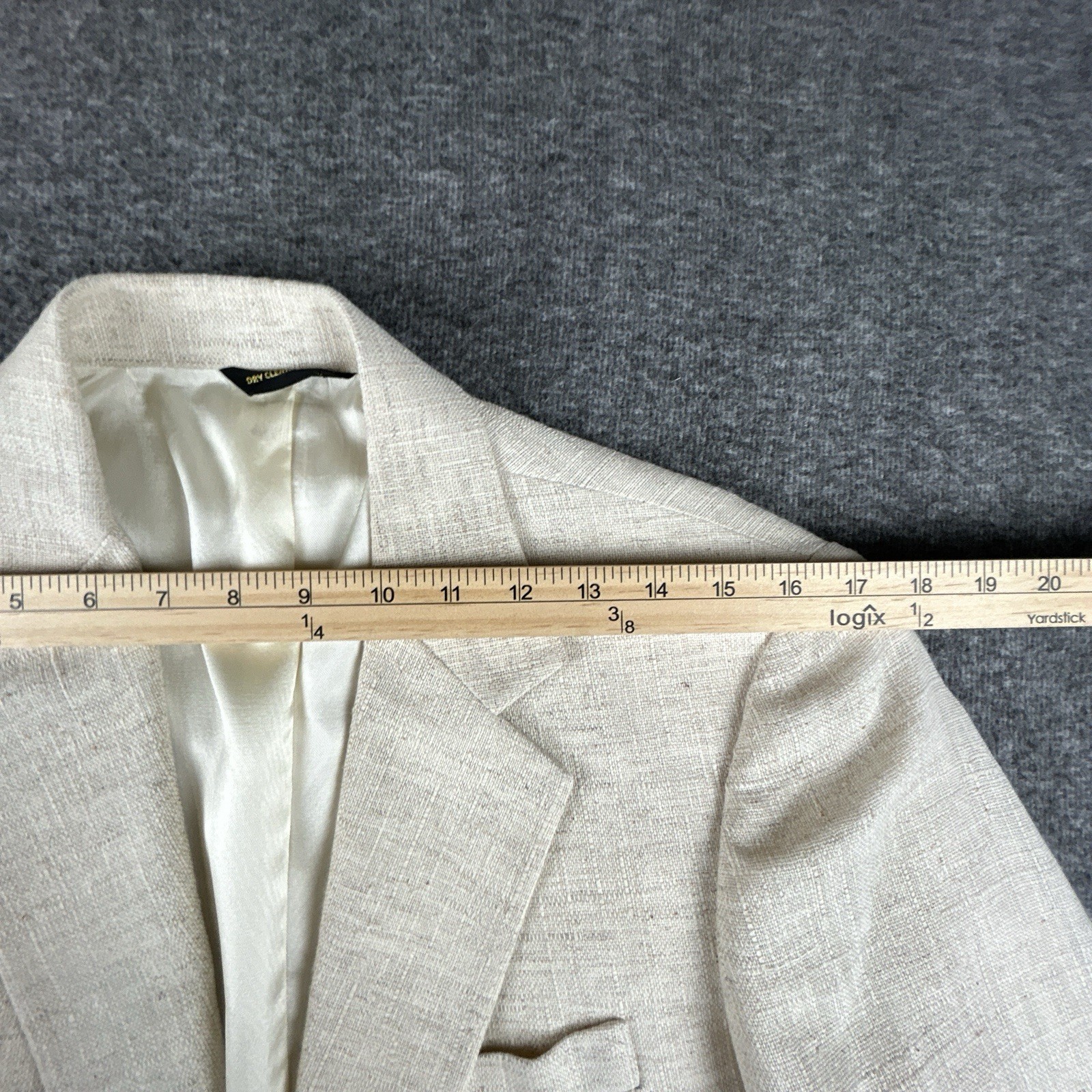 Vintage Linen Blazer Women’s Size M (8-10) Ivory Beige 2-Button Jacket Summer